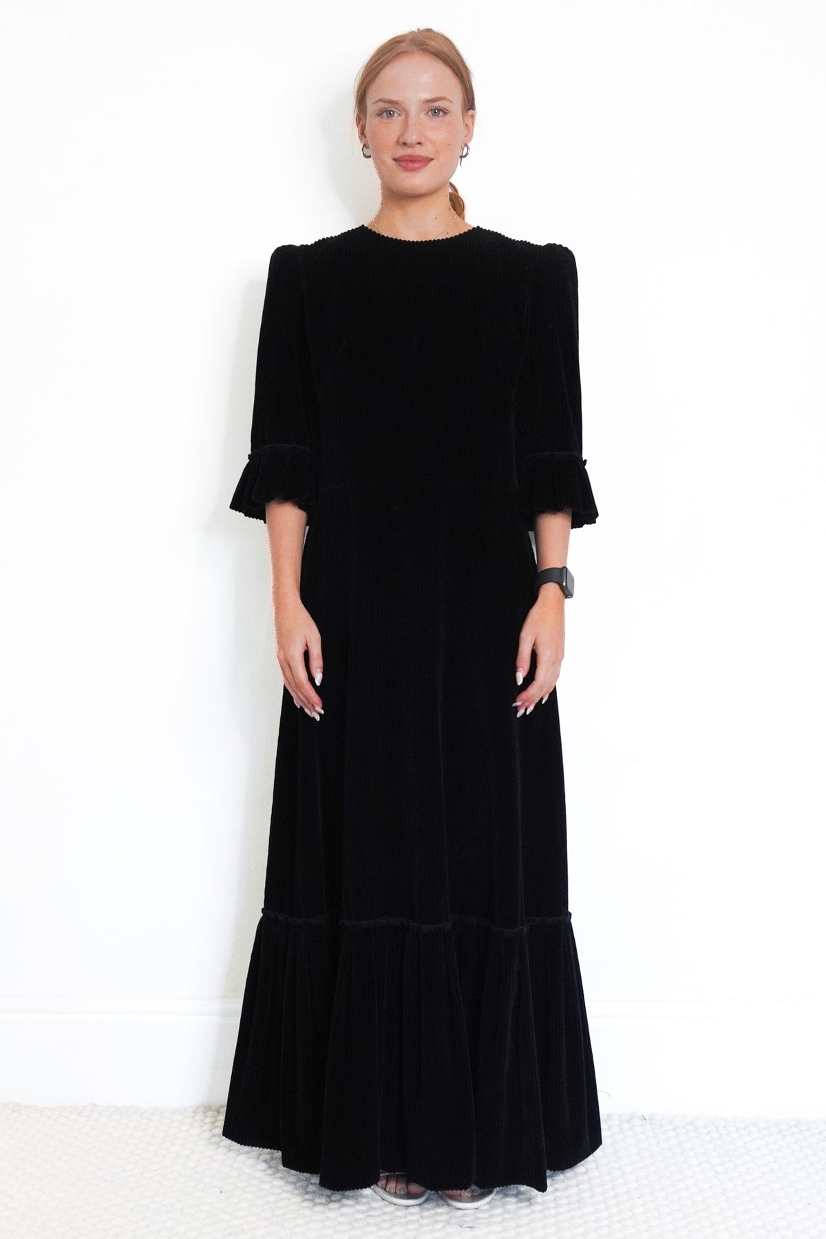 Front Image: NEW The Vampires Wife Black Corduroy Chelsea London
