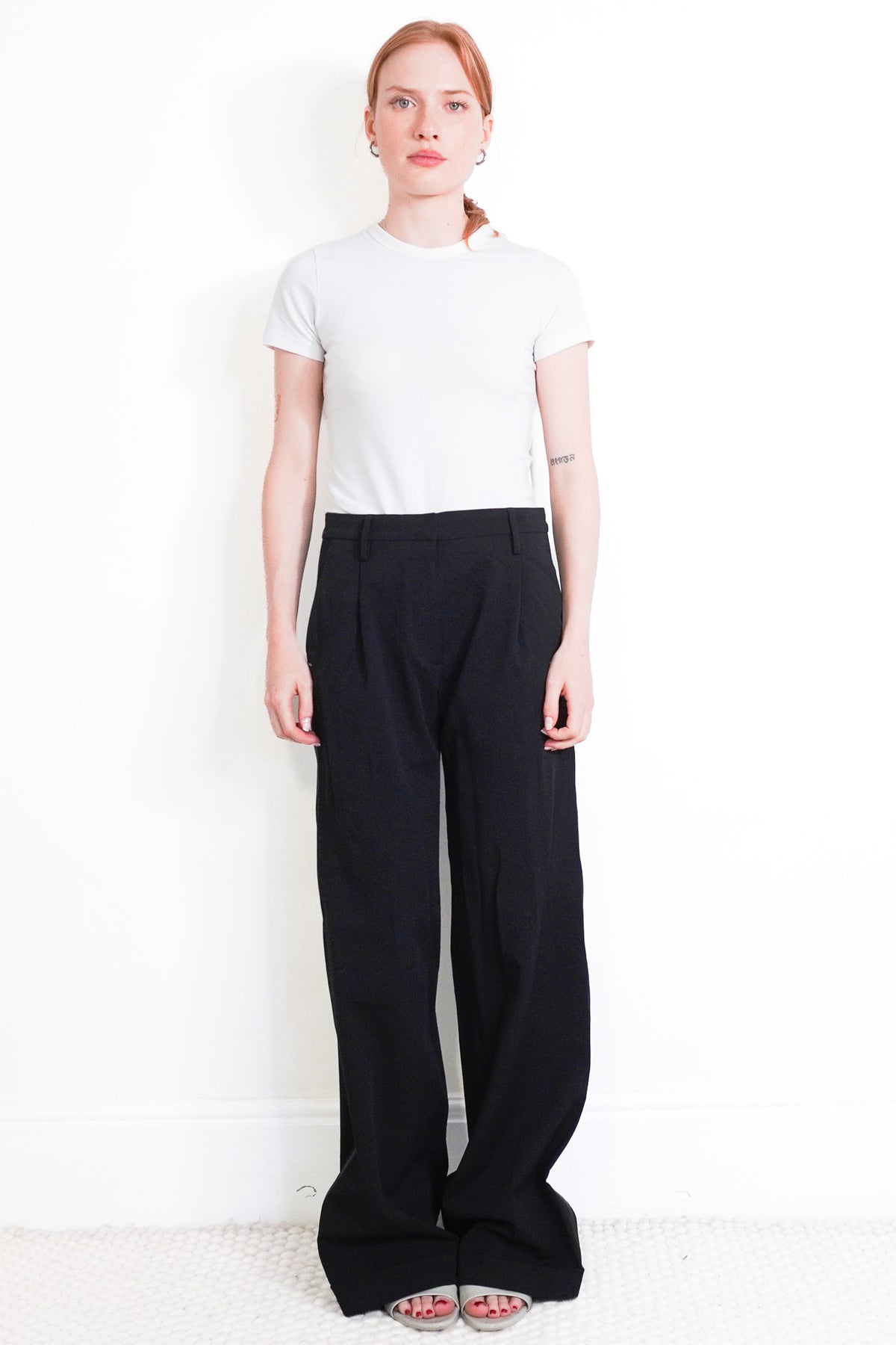 Front Image: Off White Black Trousers
