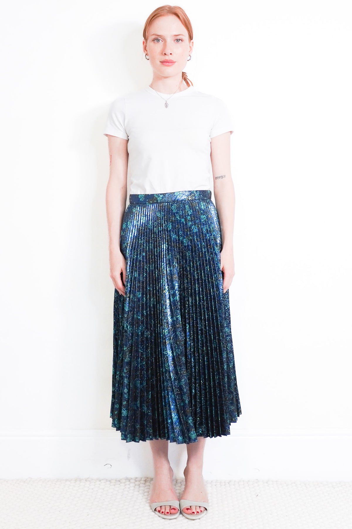 Prada Floral Pleated Midi Skirt | Authentic Preloved - Reloved Again