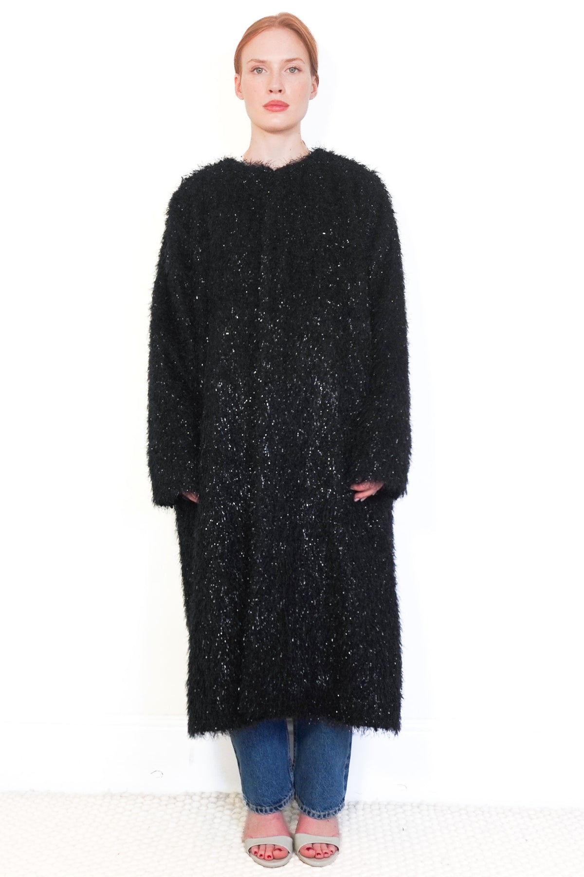 Front: NEW Stine Goya Fluffy Black Coat