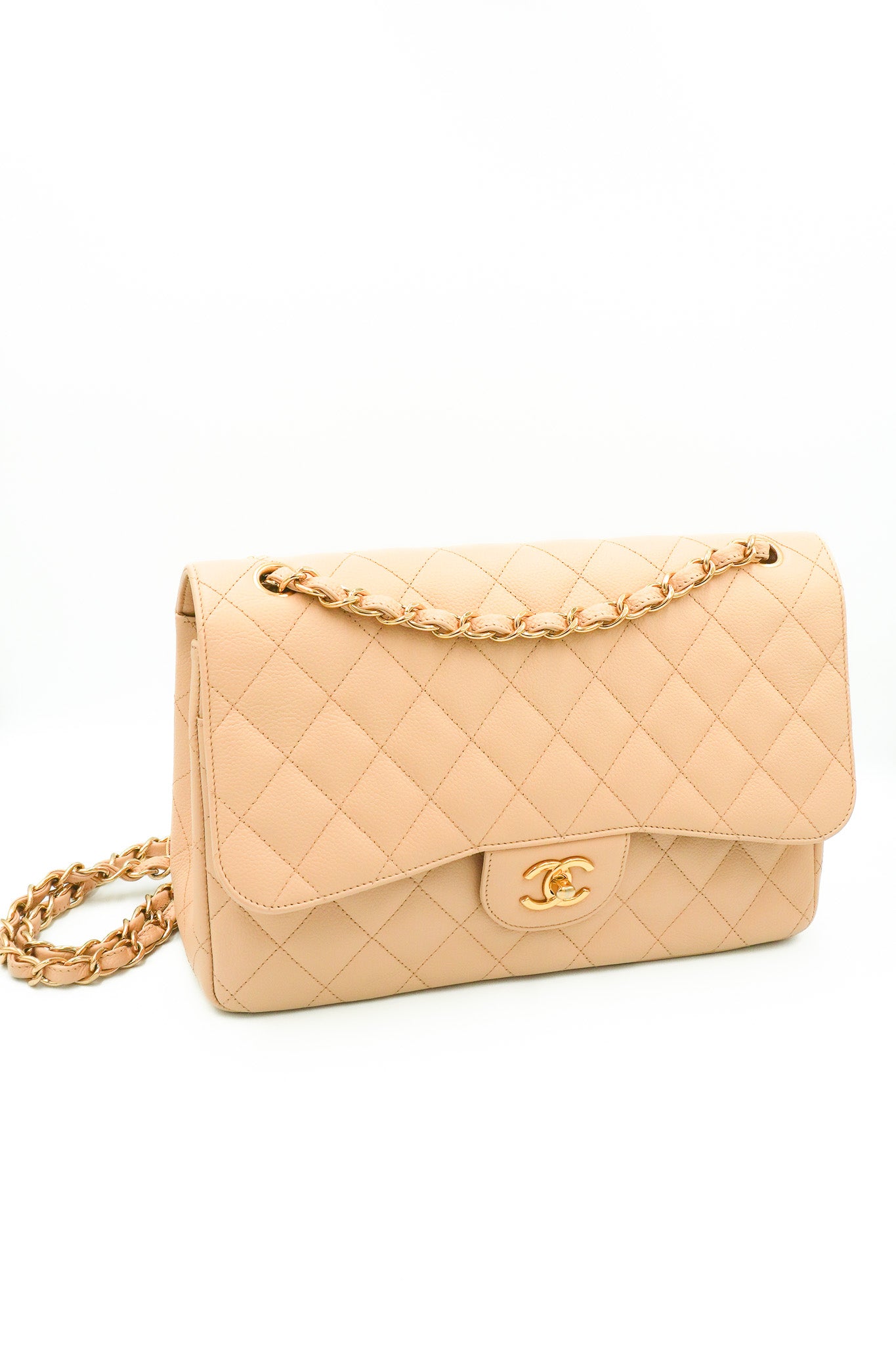 Front Photo_Chanel_Jumbo_Classic_Double_Flap_Bag_in_Beige_Caviar_Leather