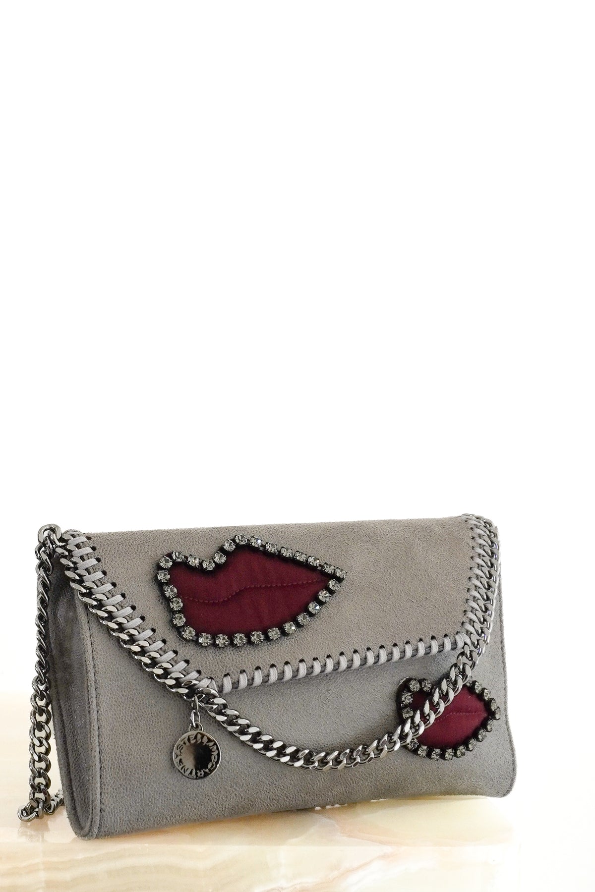 Front: Stella McCartney Falabella Satin Lips Bag