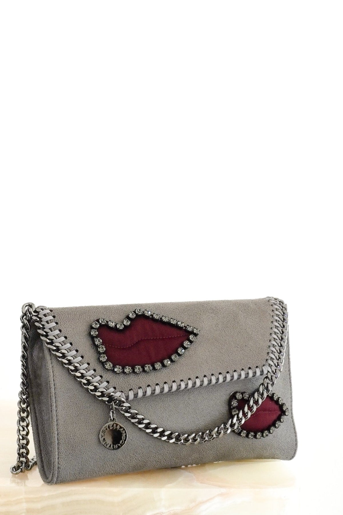 Stella McCartney Falabella Satin Lips Bag (RRP £995) | Authentic Preloved - Reloved Again
