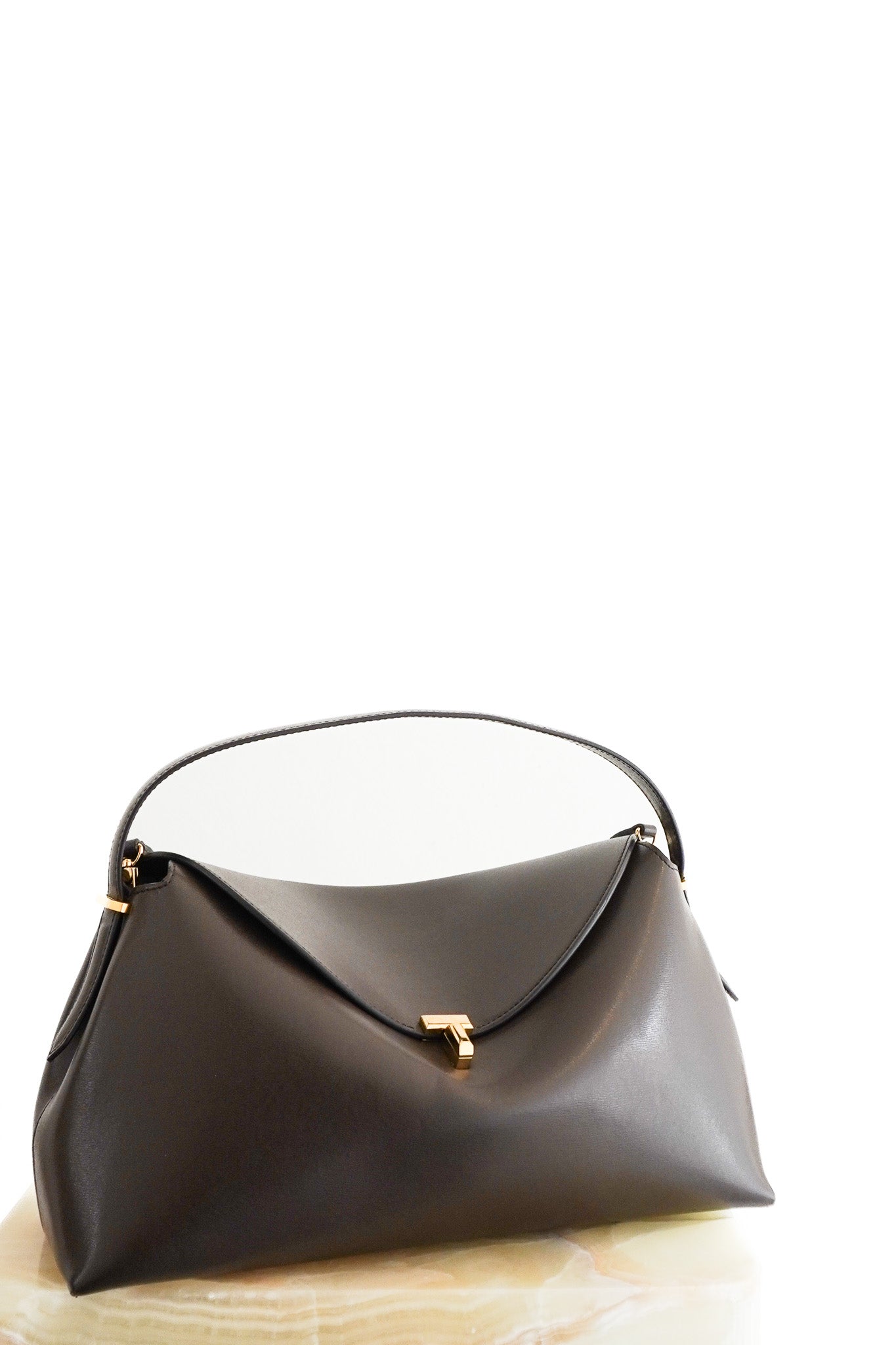 Toteme T-Lock Top Handle Bag in Bark RRP £1100 | Authentic Preloved - Reloved Again