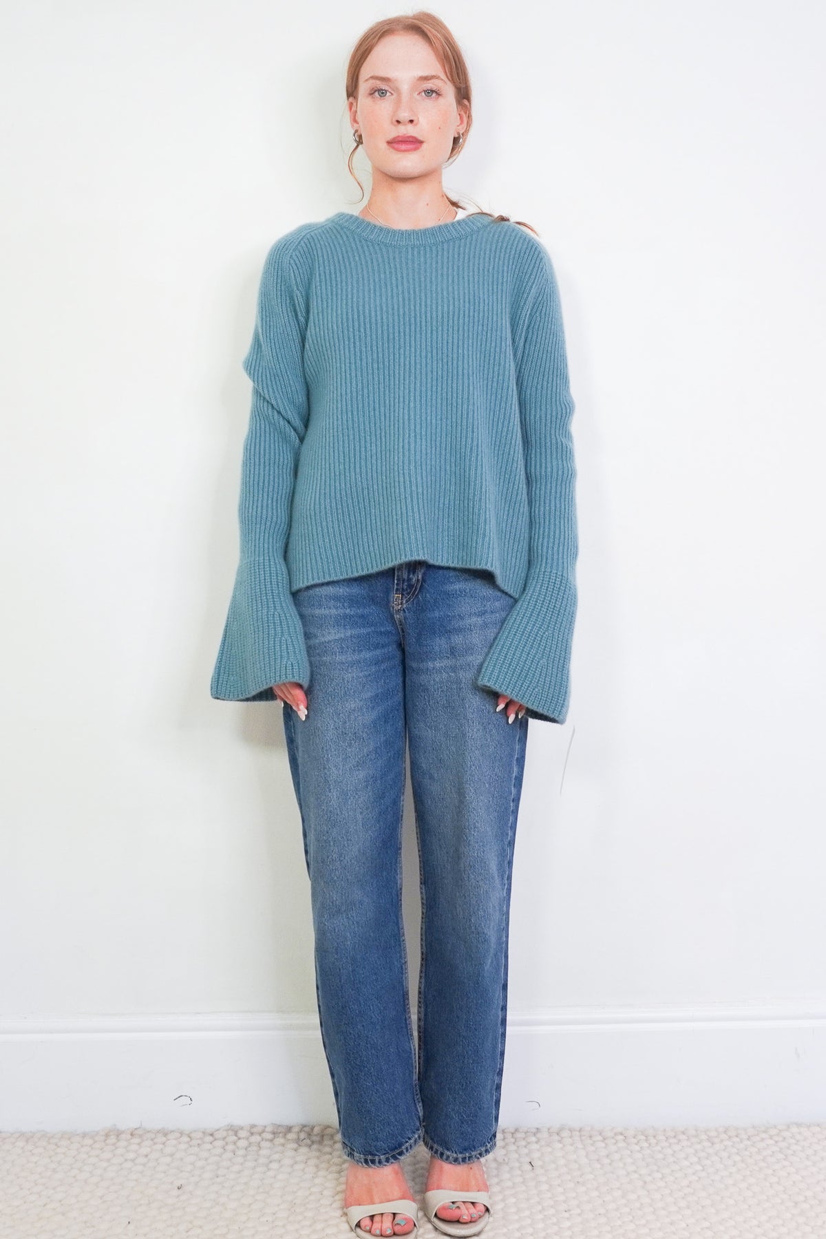 Front image VAN KUKIL Classic Knit Jumper green Chelsea London