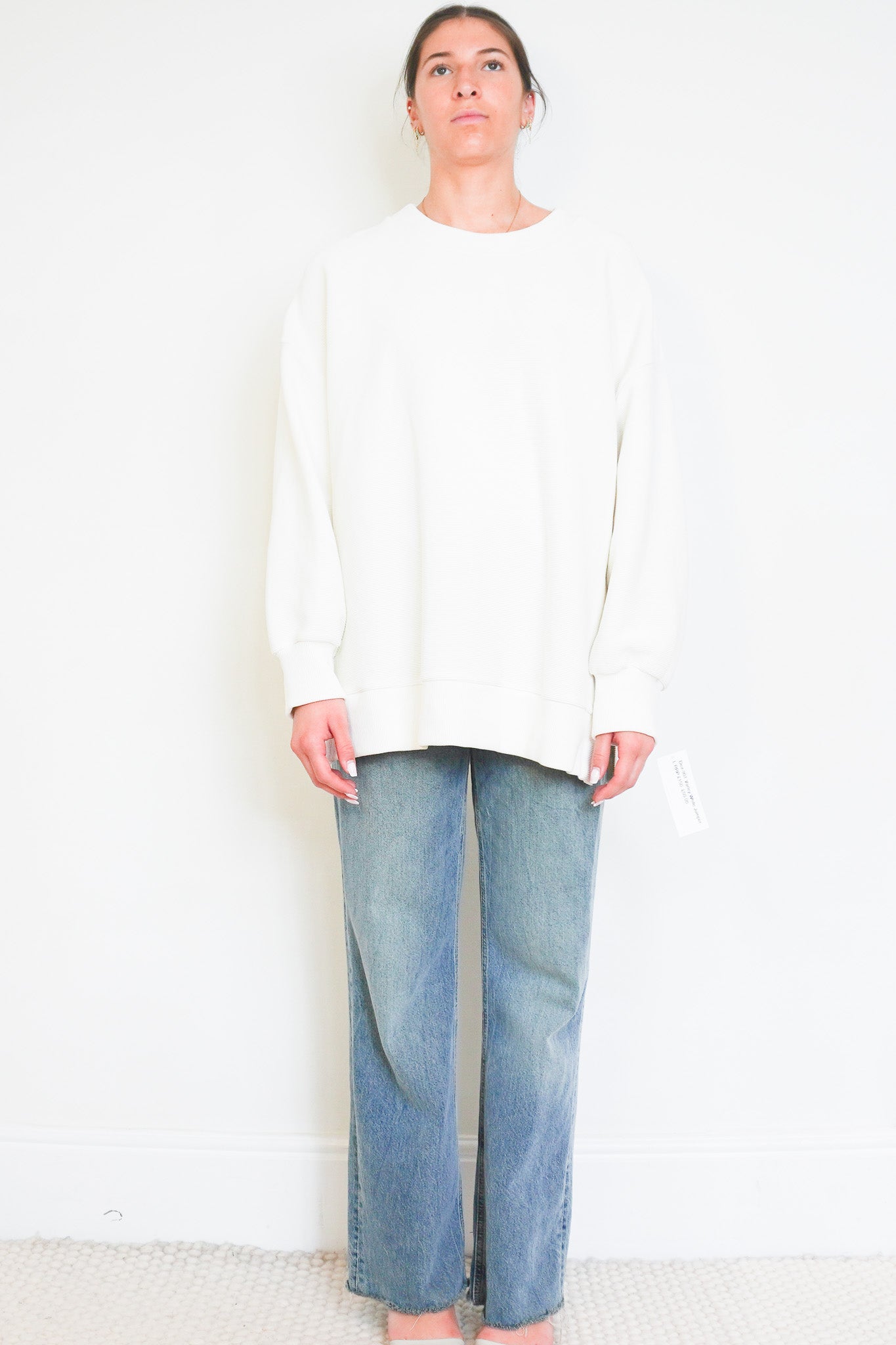 Front image Varley White Jumper Chelsea London