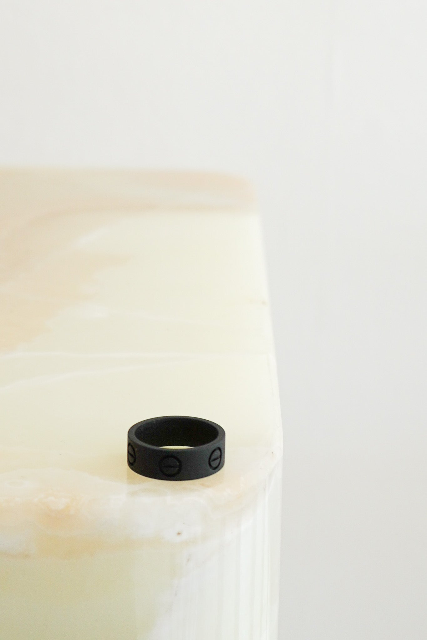 Front image of the Cartier Black Ceramic Love Ring Chelsea London
