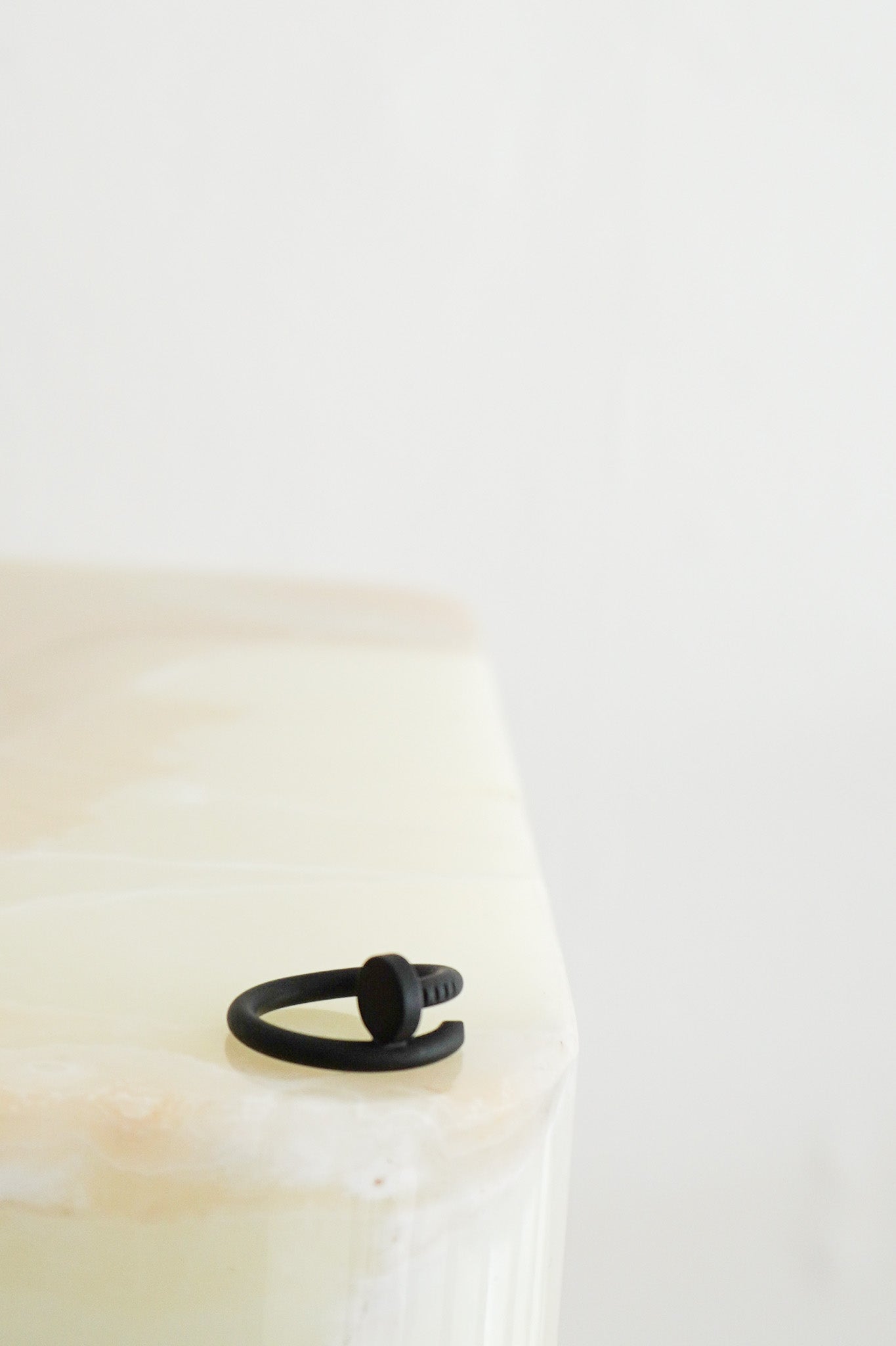 Front image of the Cartier Juste un Clou Black Ceramic Ring