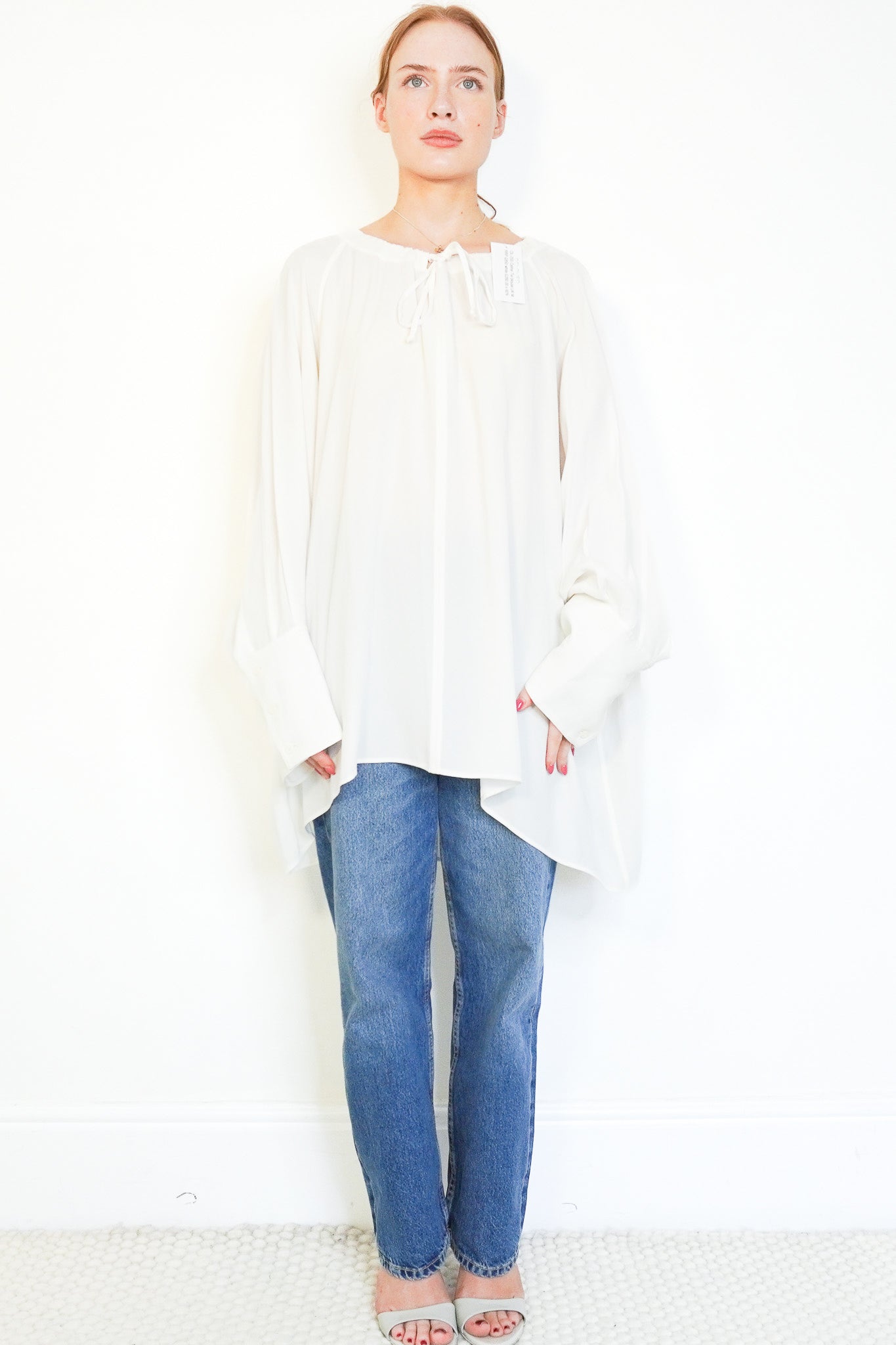 Celine White Tie Blouse (RRP £850) | Authentic Preloved - Reloved Again