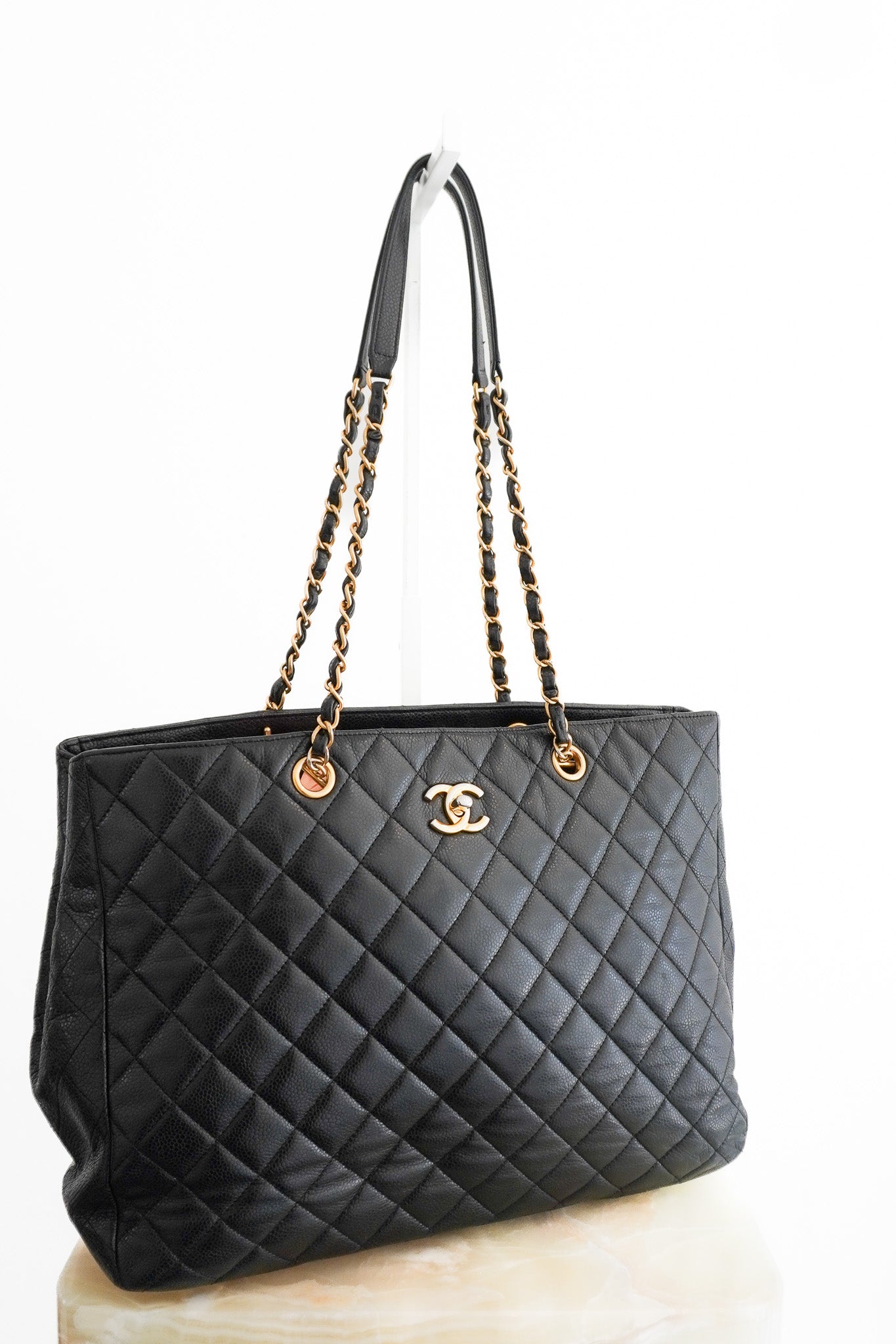 Chanel Grand Shopping Tote (GST) Black Caviar Leather Gold Hardware Bag | Authentic Preloved - Reloved Again