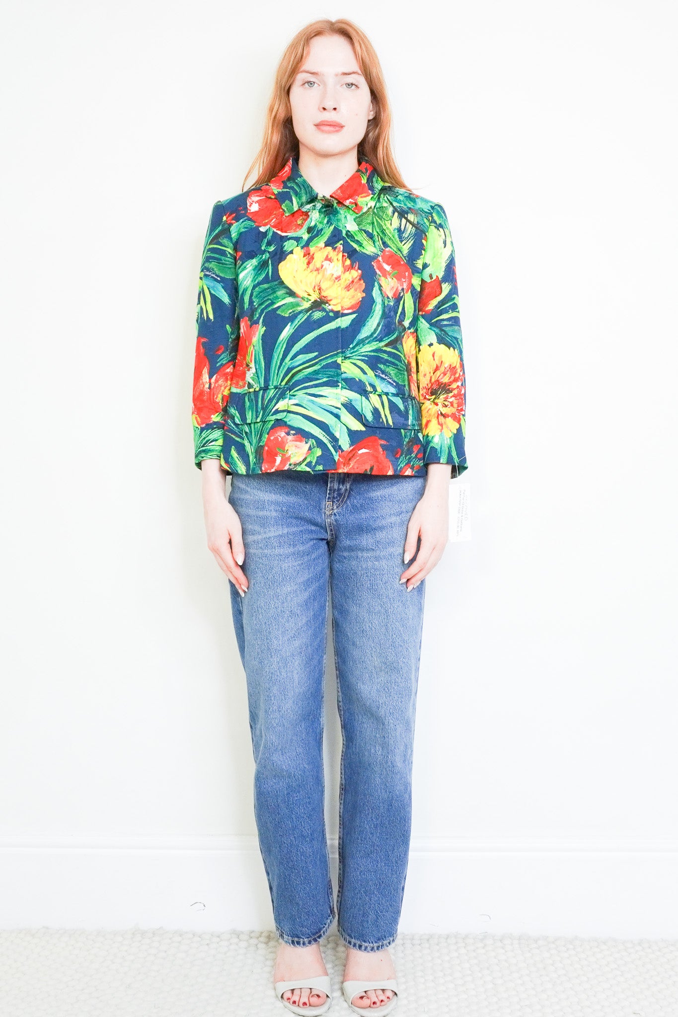 Front image of the Dolce & Gabbana Bold Floral Print Jacket Chelsea London