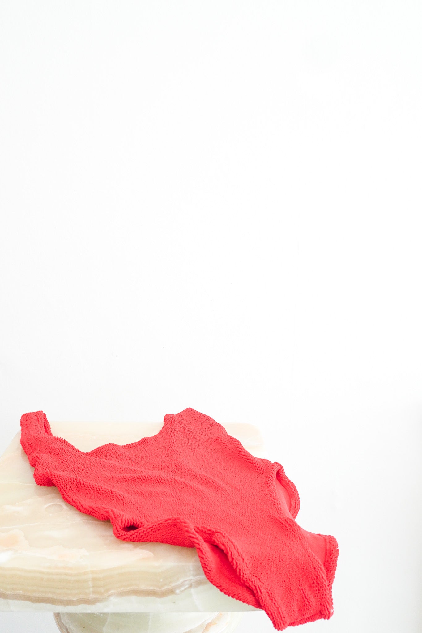 Front image of the Hunza G Red Square Neck Swimsuit Chelsea London