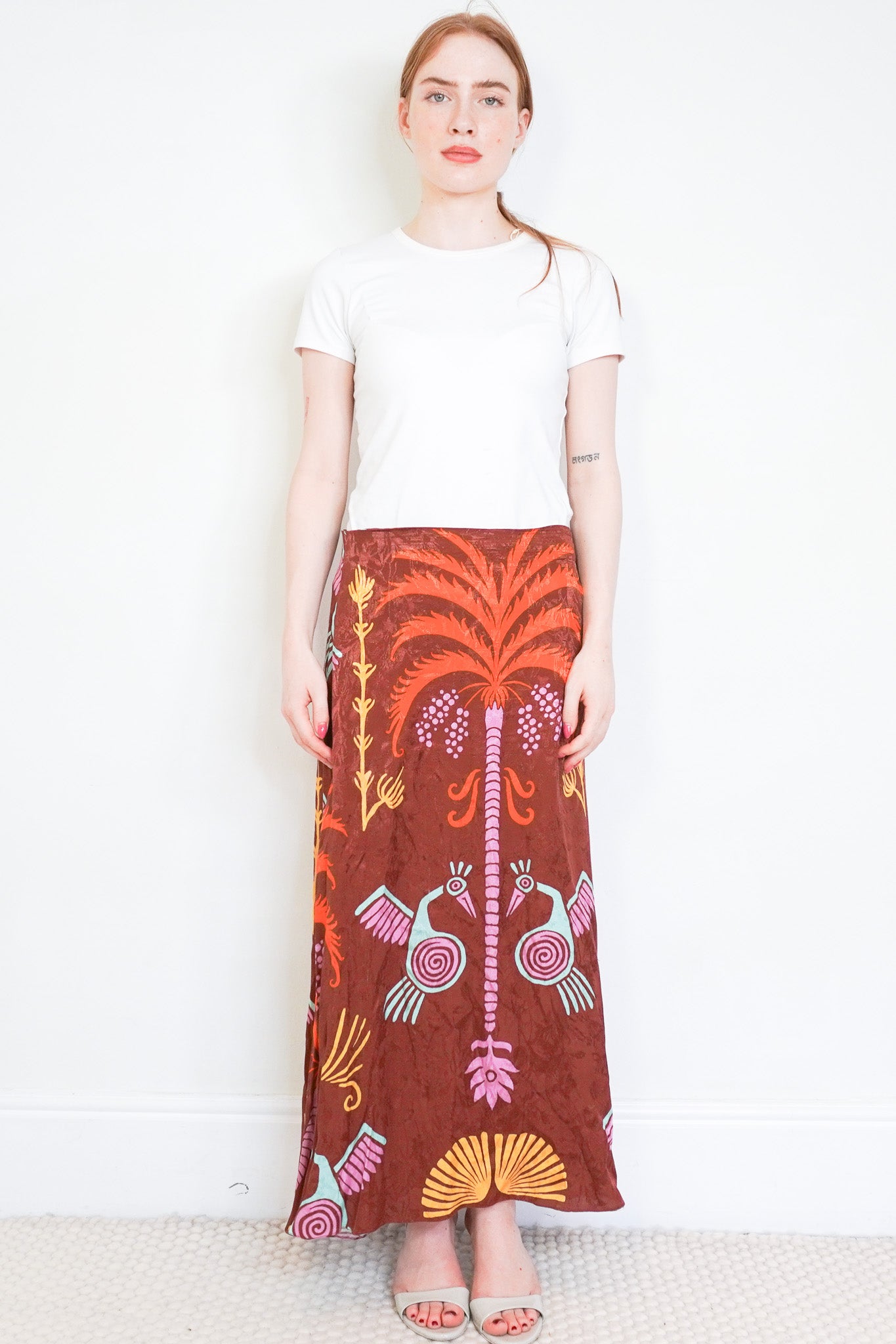 Front image of the Johanna Ortiz Cosmogony Midi Skirt Chelsea London
