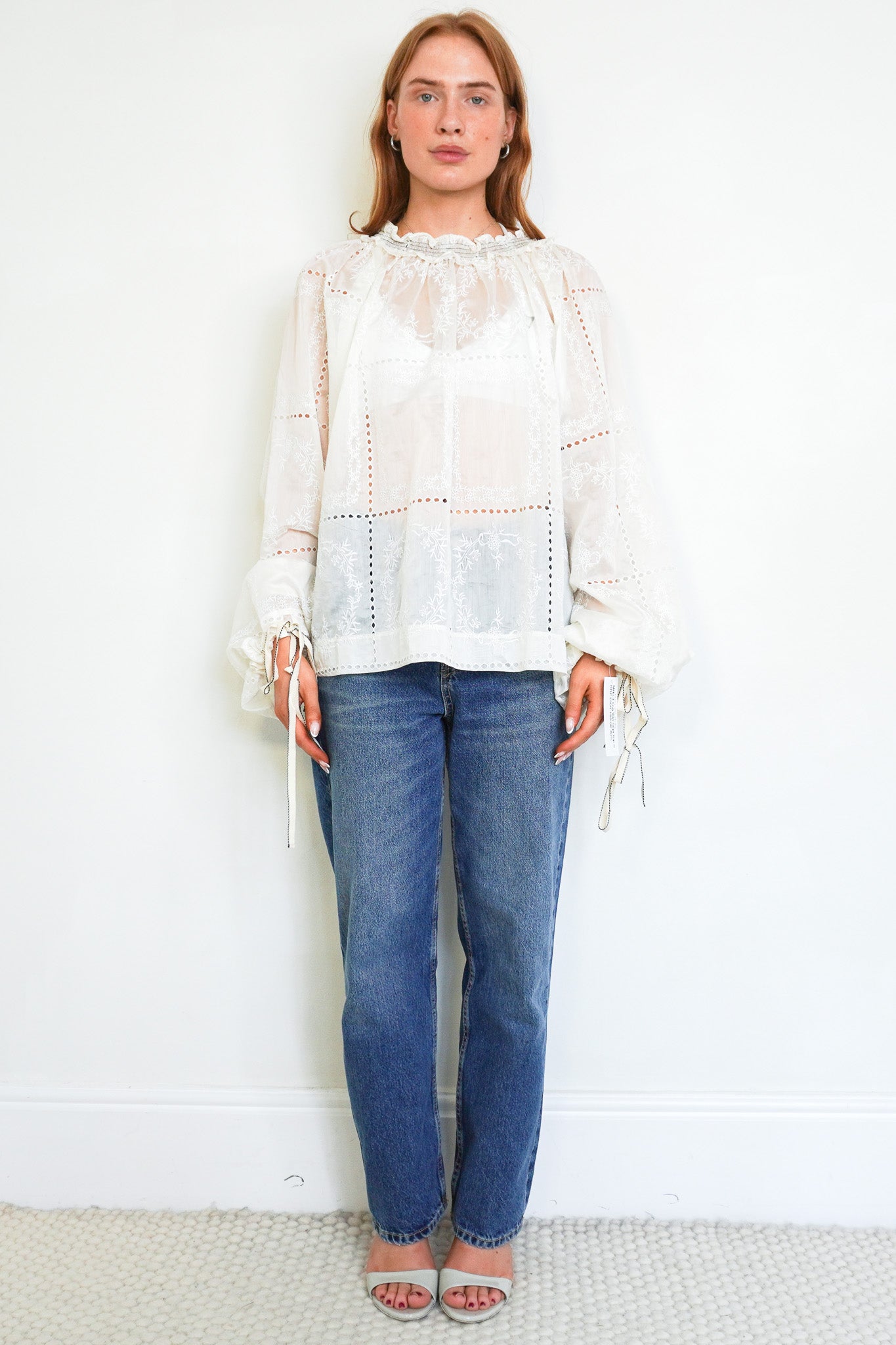 Front image of the Lug Von Siga Embroidered Blouse Chelsea London