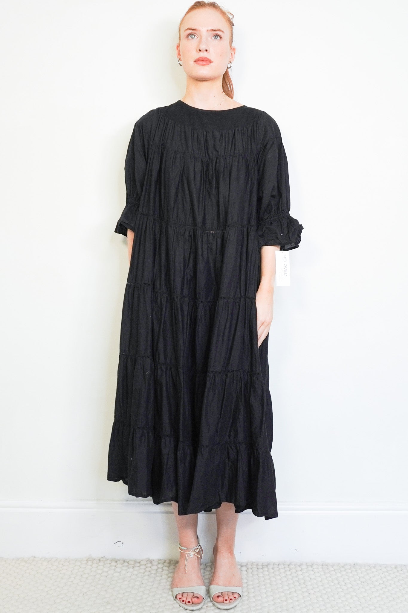 Front image of the Merlette Black Summer Dress Cheslea London