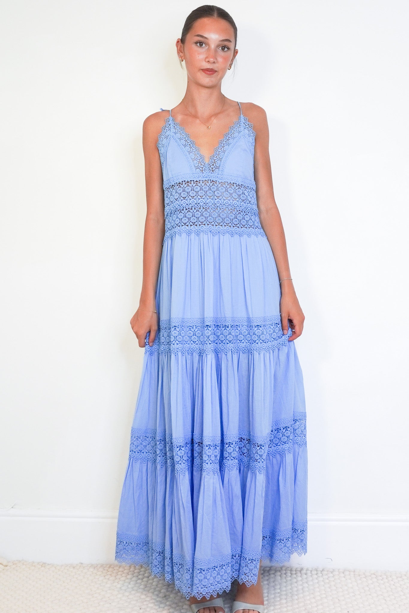 NEW Charo Ruiz Ibiza Cindy Long Dress in Blue (RRP £580) | Authentic & Preloved - Reloved Again