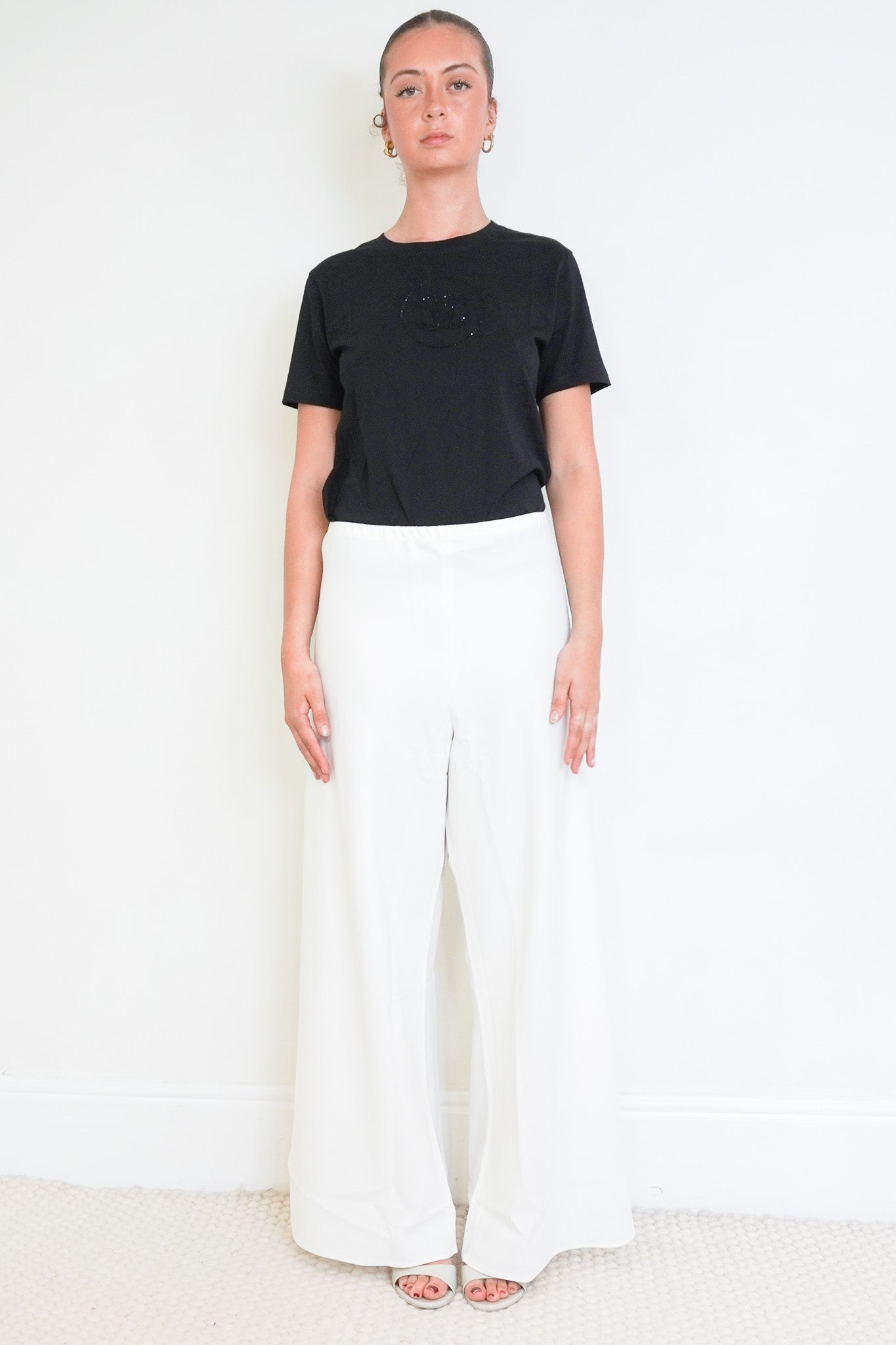 Front image of the NEW La Ligne White Trousers Chelsea London