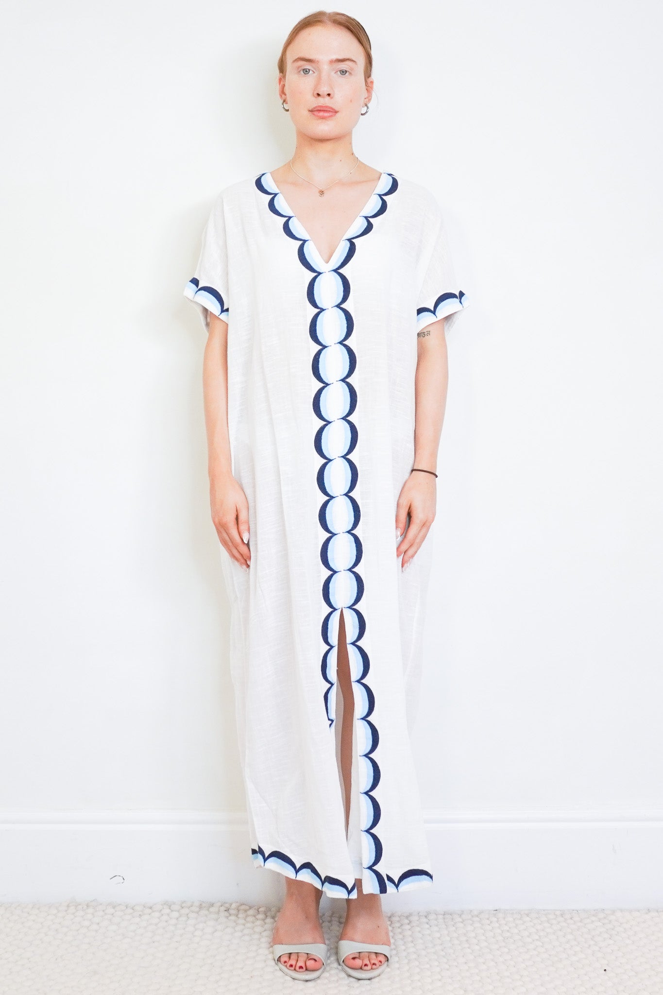 Front image of the Rae Feather Blue Dress Chelsea London