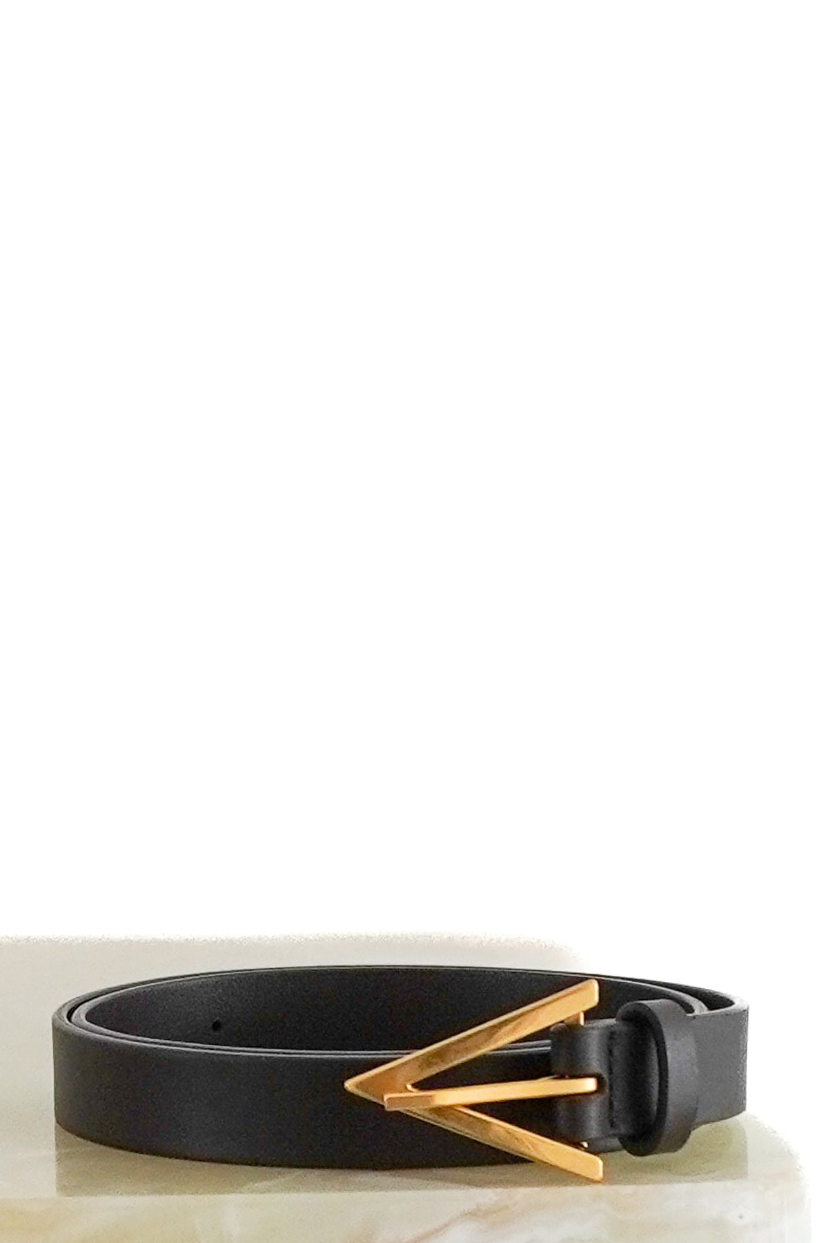 Front of Bottega Black Triangle Belt Chelsea London