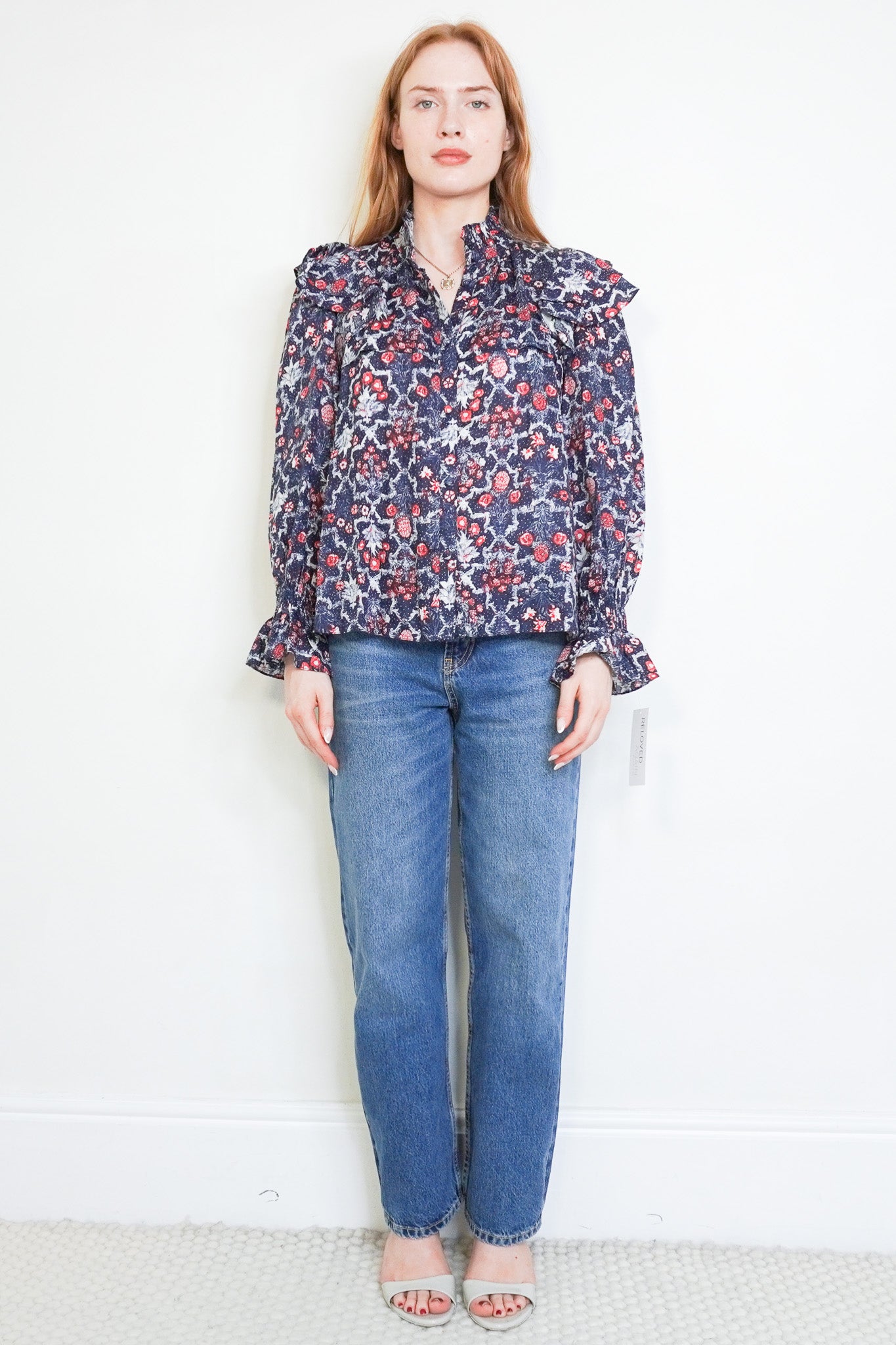 Front photo of the Isabel Marant Etoile Ruffle Blouse Chelsea London