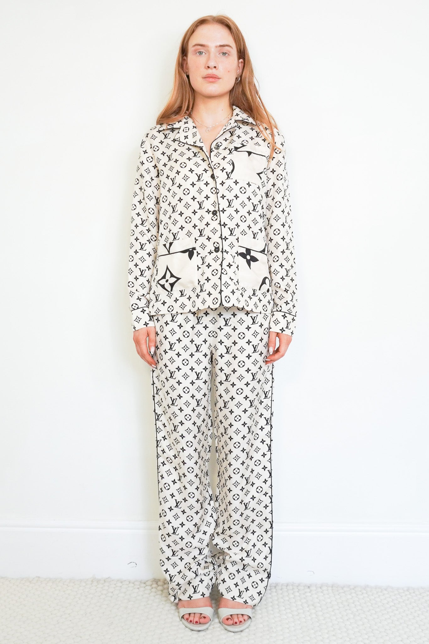 Front photo of the Louis Vuitton Monogram Silk Pyjama Shirt Chelsea London