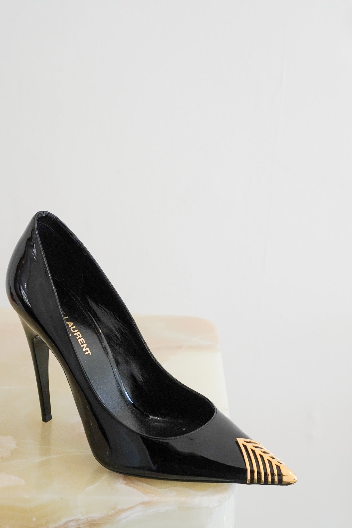 Saint Laurent Paris Black Patent Leather Pumps (RRP £800) | Authentic Preloved - Reloved Again