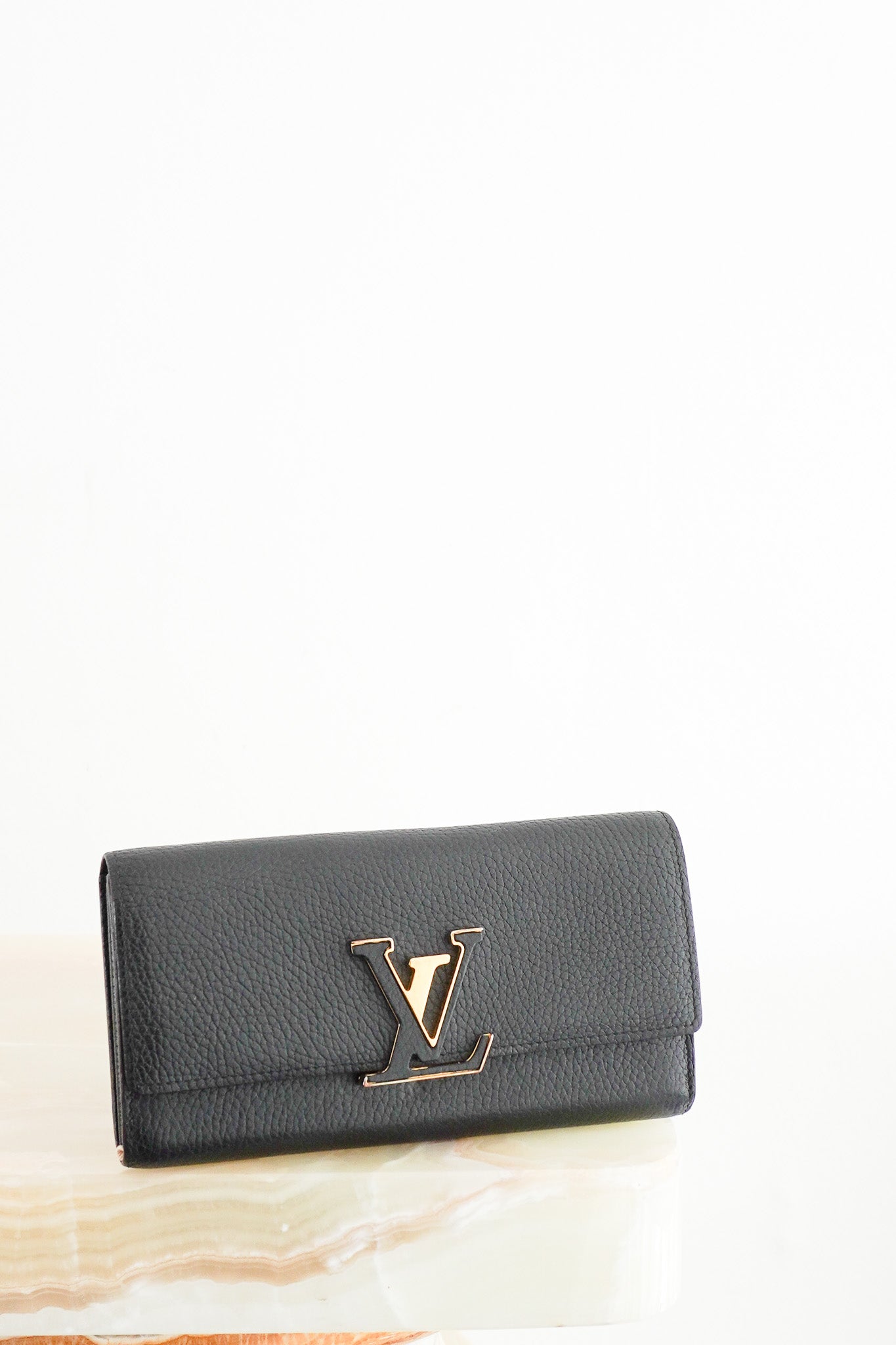 Louis Vuitton Capucines Wallet in Black RRP £1010 | Authentic Preloved - Reloved Again