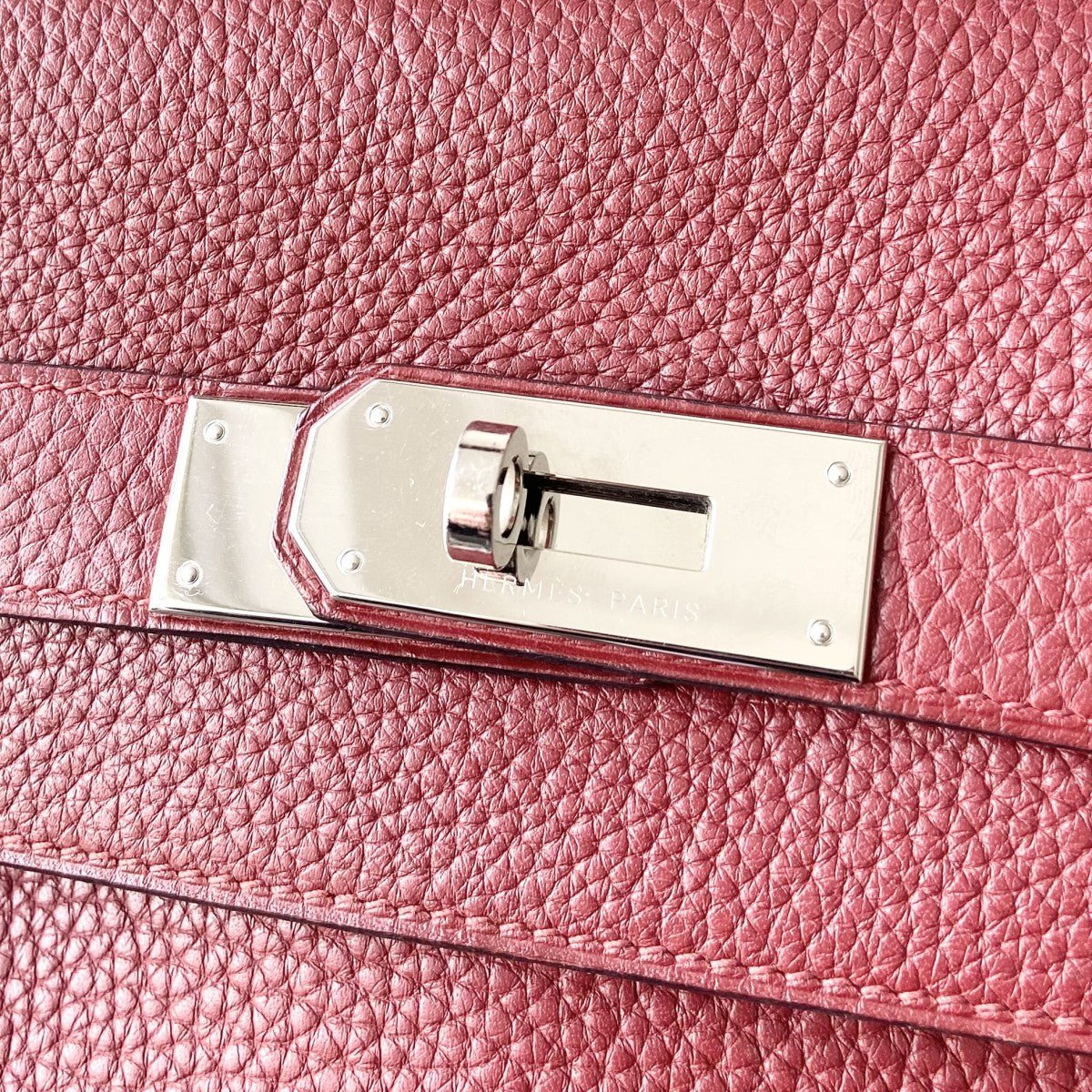 Hermès Kelly 40cm – Rouge Clémence Leather with Palladium Hardware | Authentic Preloved - Reloved Again