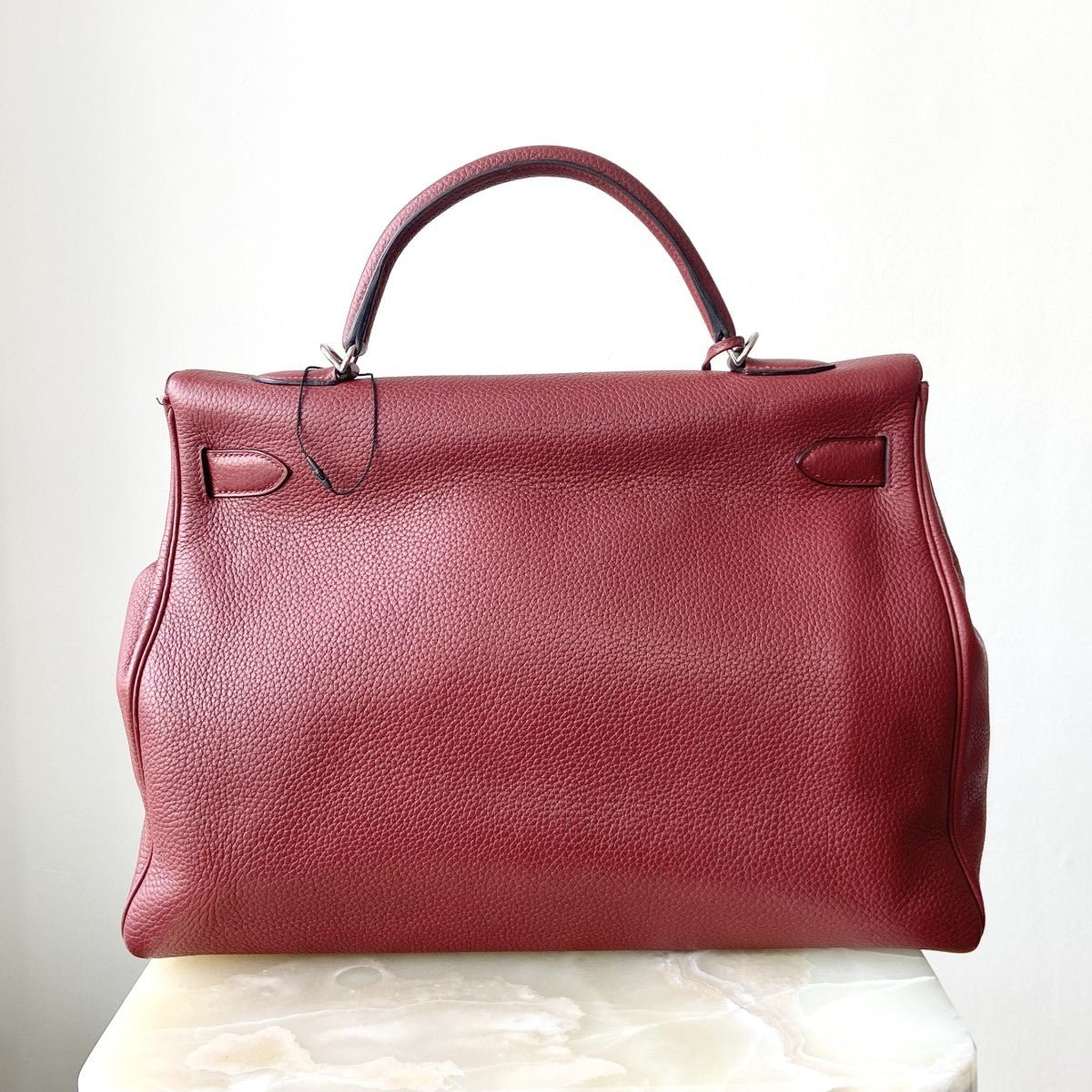 Hermès Kelly 40cm – Rouge Clémence Leather with Palladium Hardware | Authentic Preloved - Reloved Again