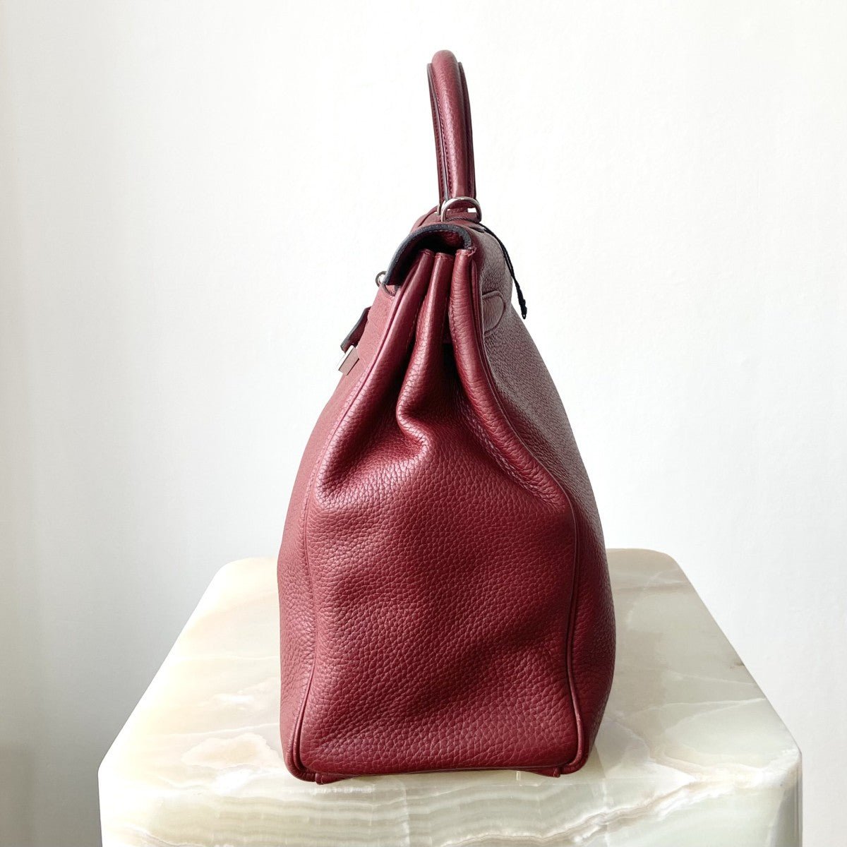 Hermès Kelly 40cm – Rouge Clémence Leather with Palladium Hardware | Authentic Preloved - Reloved Again