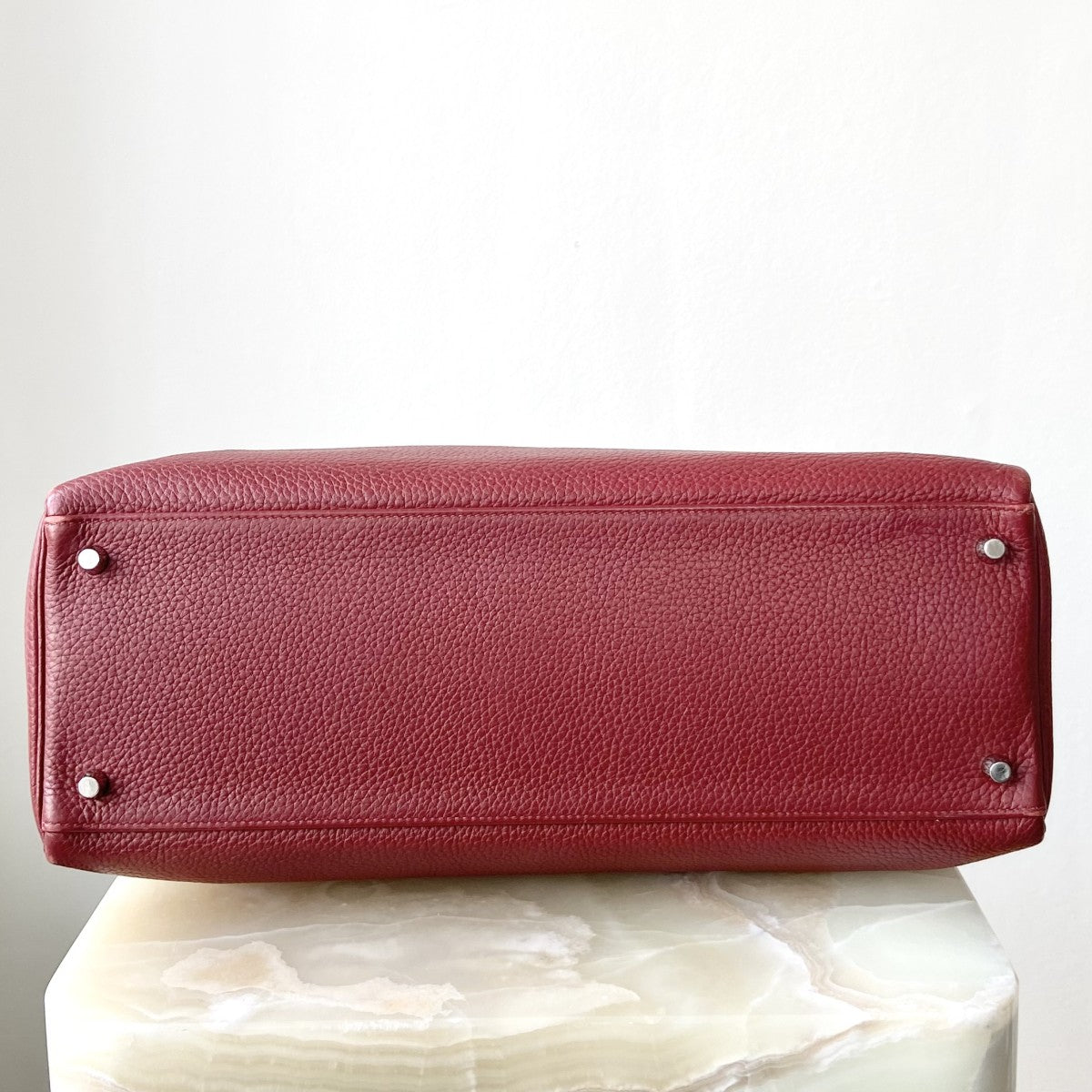 Hermès Kelly 40cm – Rouge Clémence Leather with Palladium Hardware | Authentic Preloved - Reloved Again