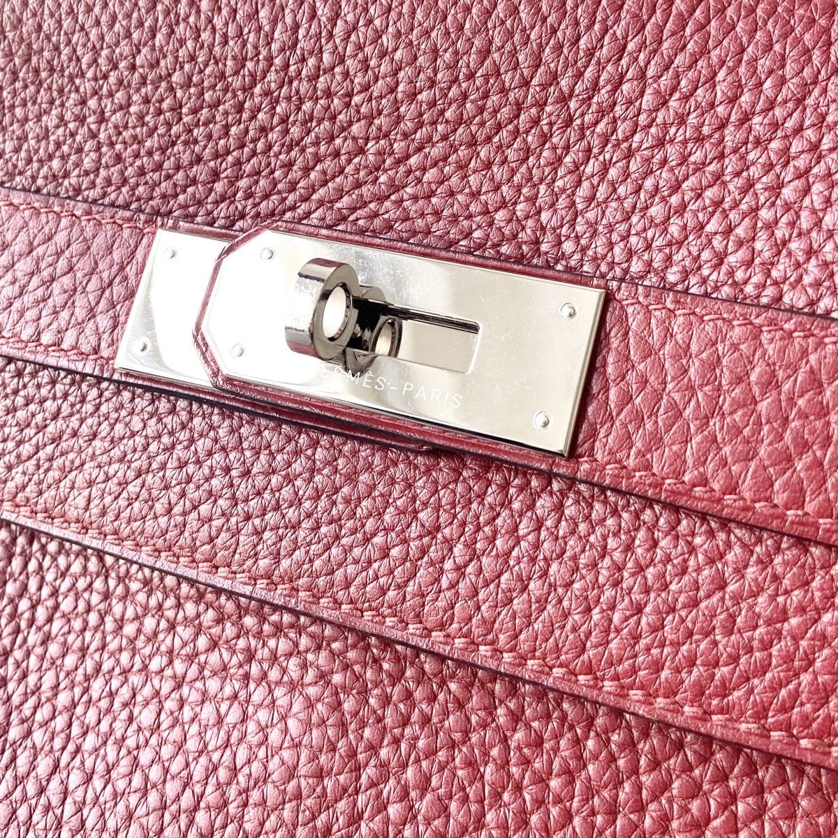 Hermès Kelly 40cm – Rouge Clémence Leather with Palladium Hardware | Authentic Preloved - Reloved Again