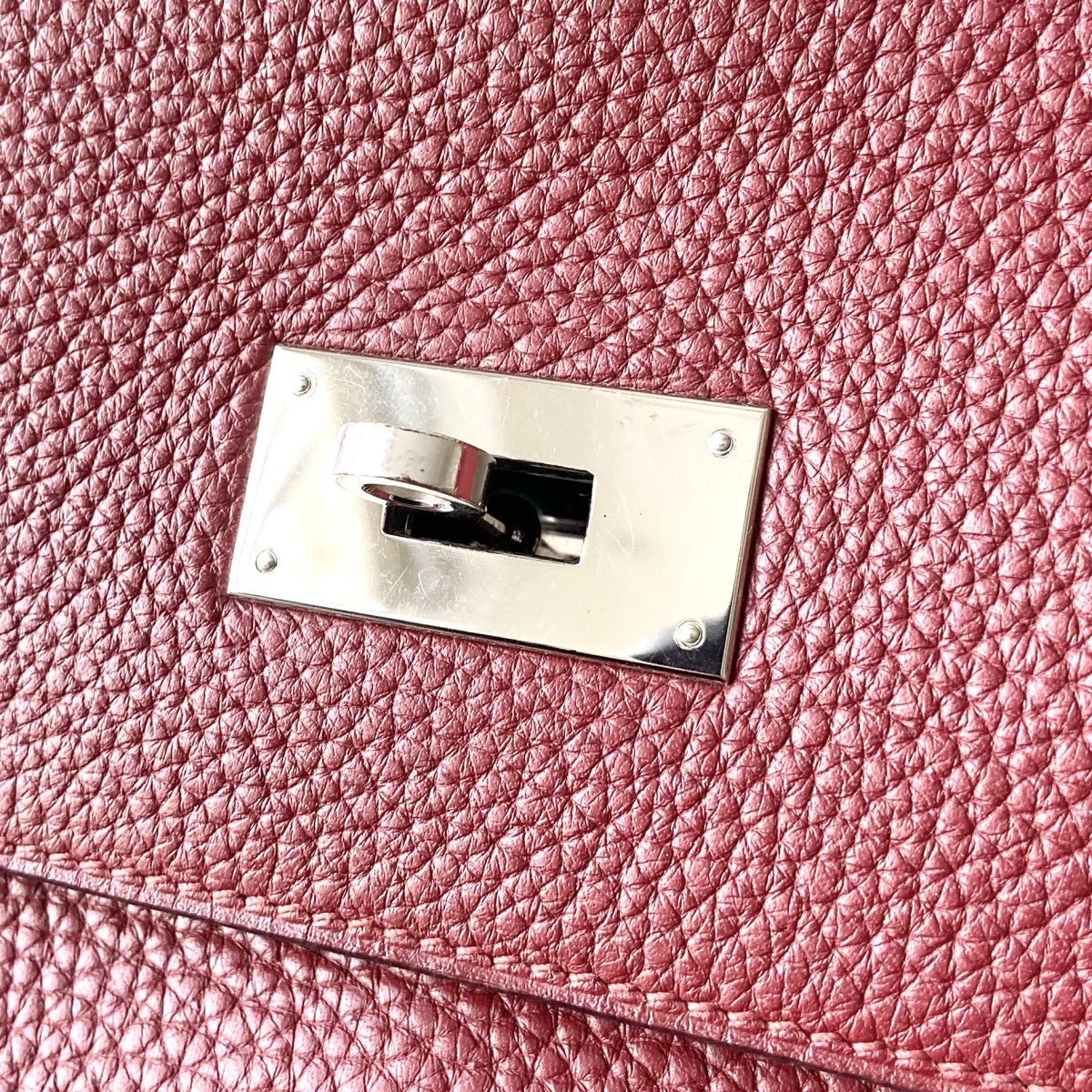Hermès Kelly 40cm – Rouge Clémence Leather with Palladium Hardware | Authentic Preloved - Reloved Again