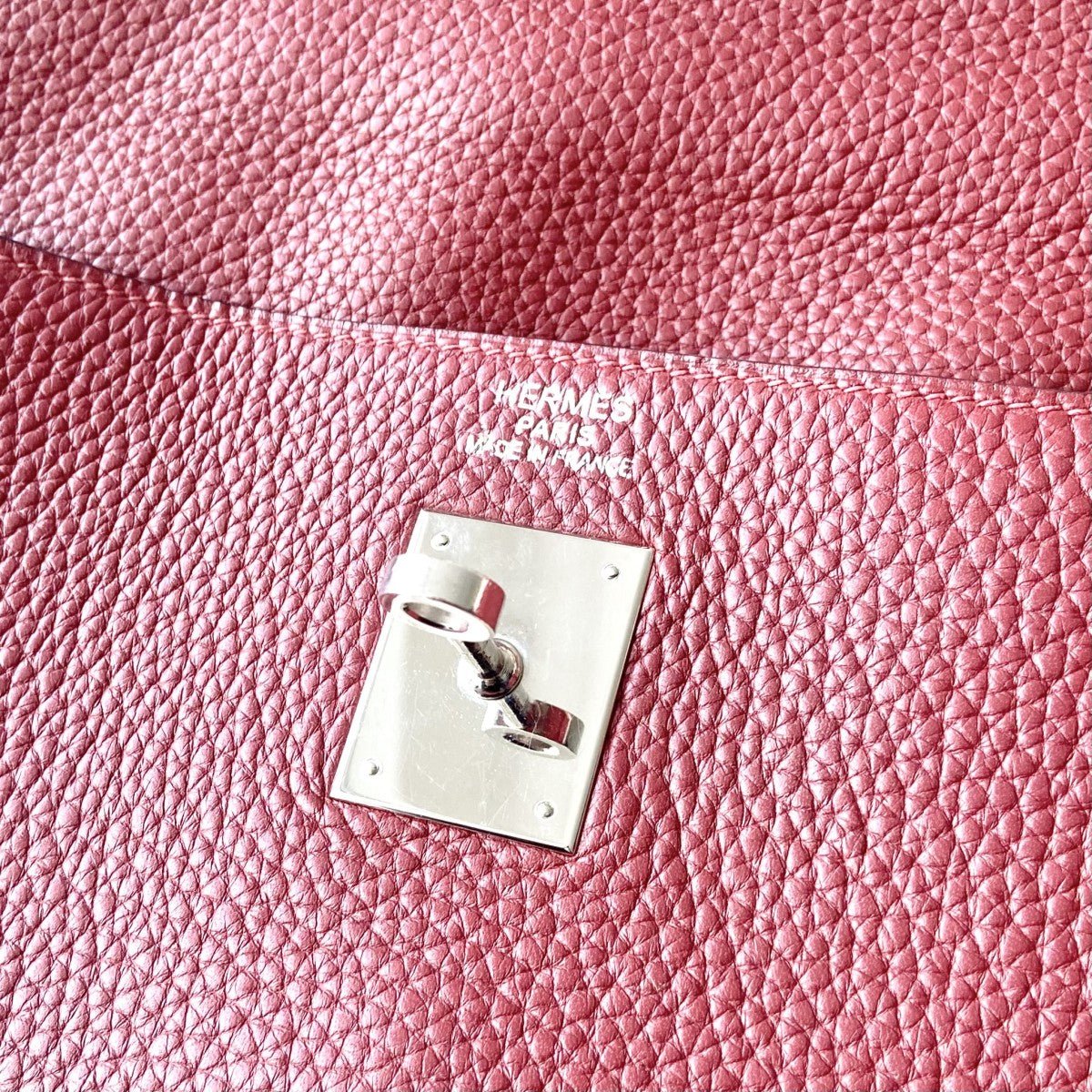 Hermès Kelly 40cm – Rouge Clémence Leather with Palladium Hardware | Authentic Preloved - Reloved Again