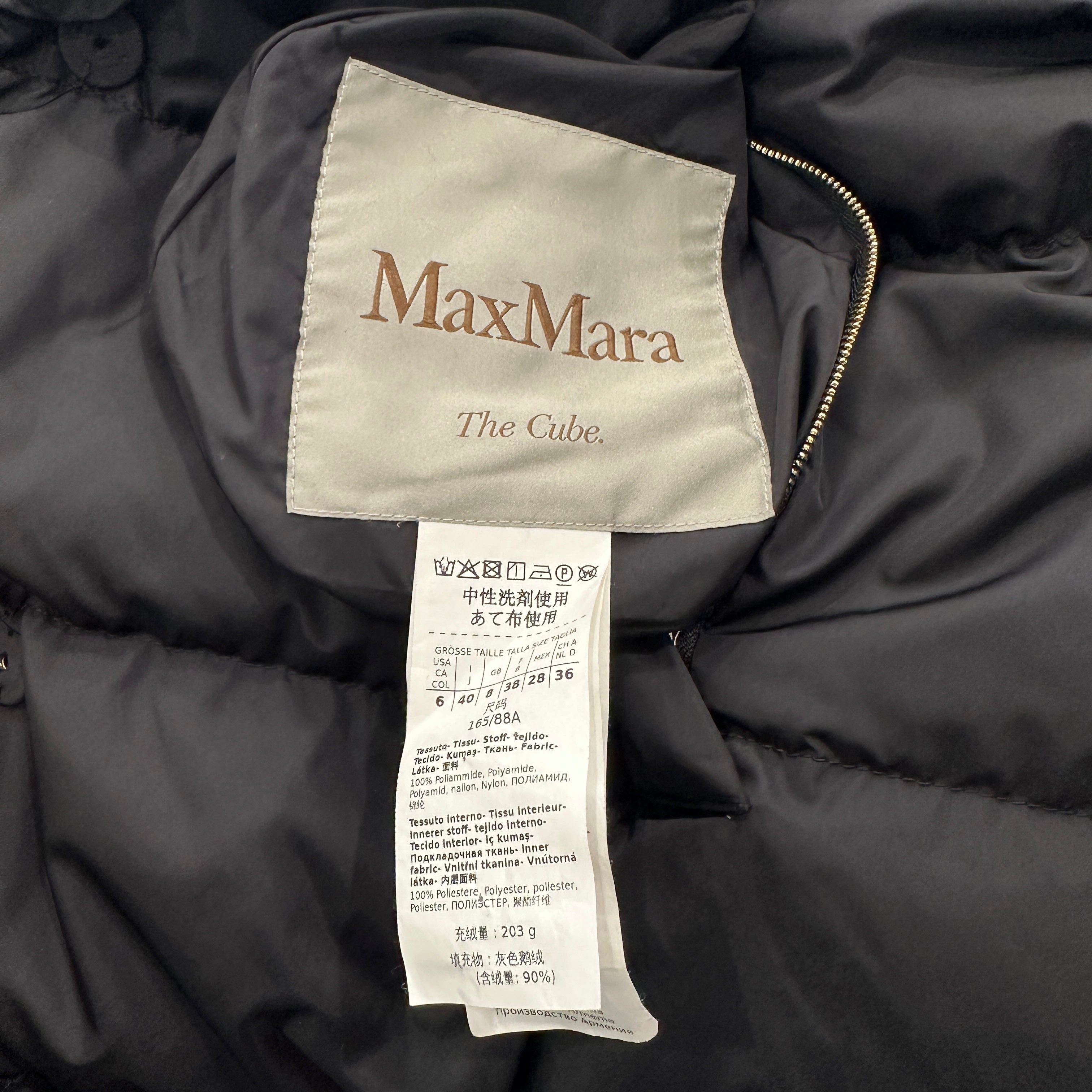 MaxMara The Cube Black & Brown Puffer Coat RRP £820 | Authentic Preloved