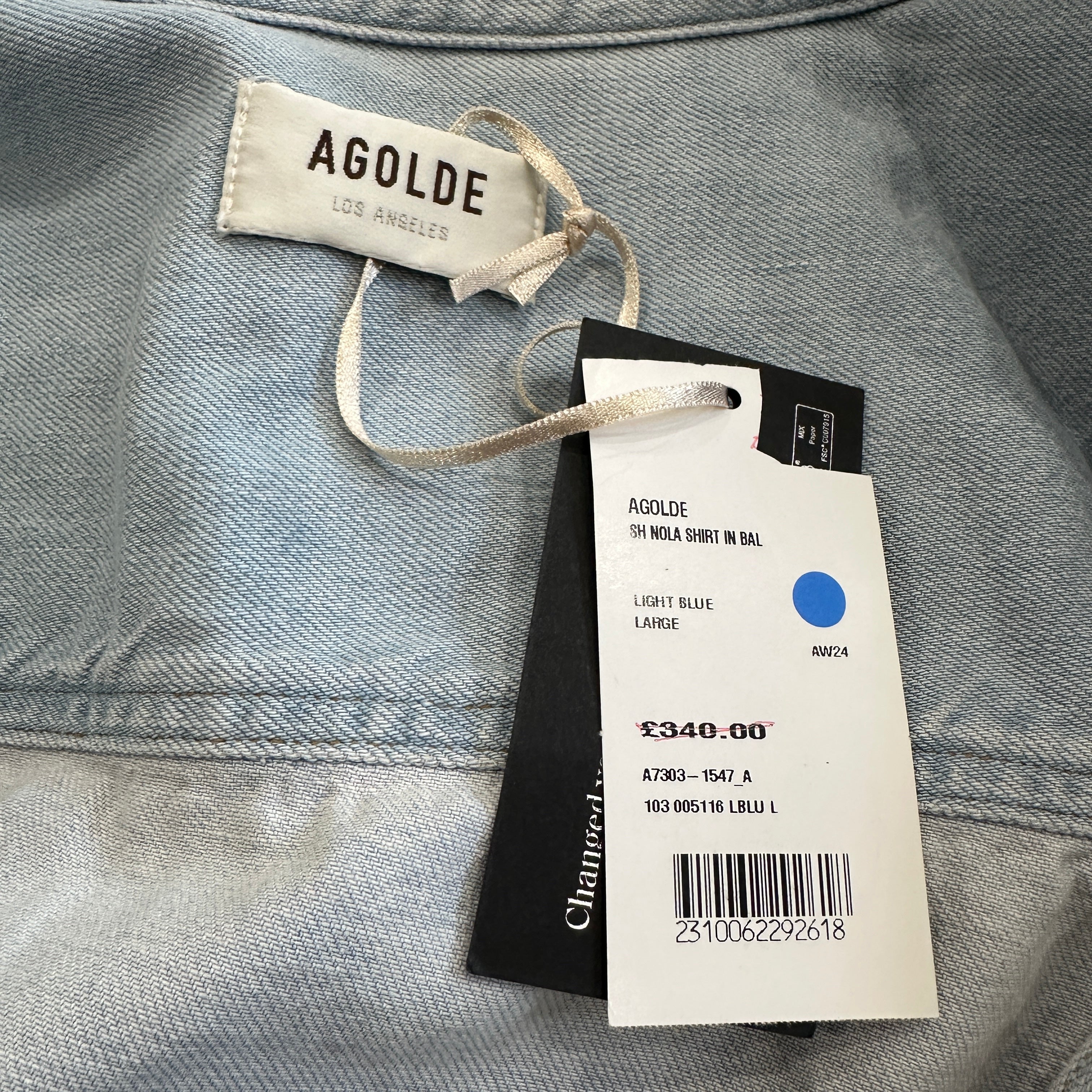 Agolde Light Blue Nola Shirt RRP £340 | Authentic Preloved