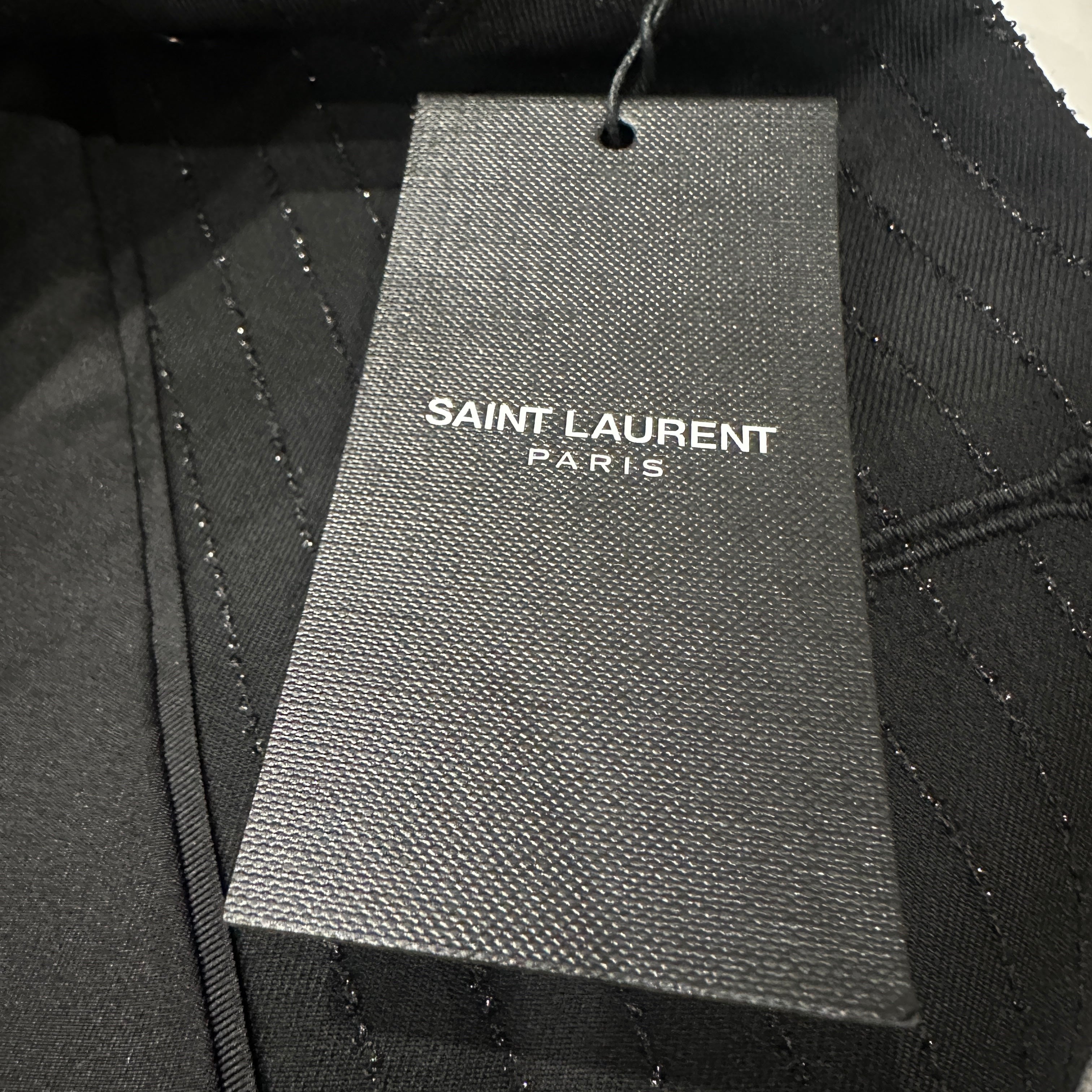 NEW Saint Laurent Black Glitter Pinstripe Blazer RRP £1.2K | Authentic Preloved
