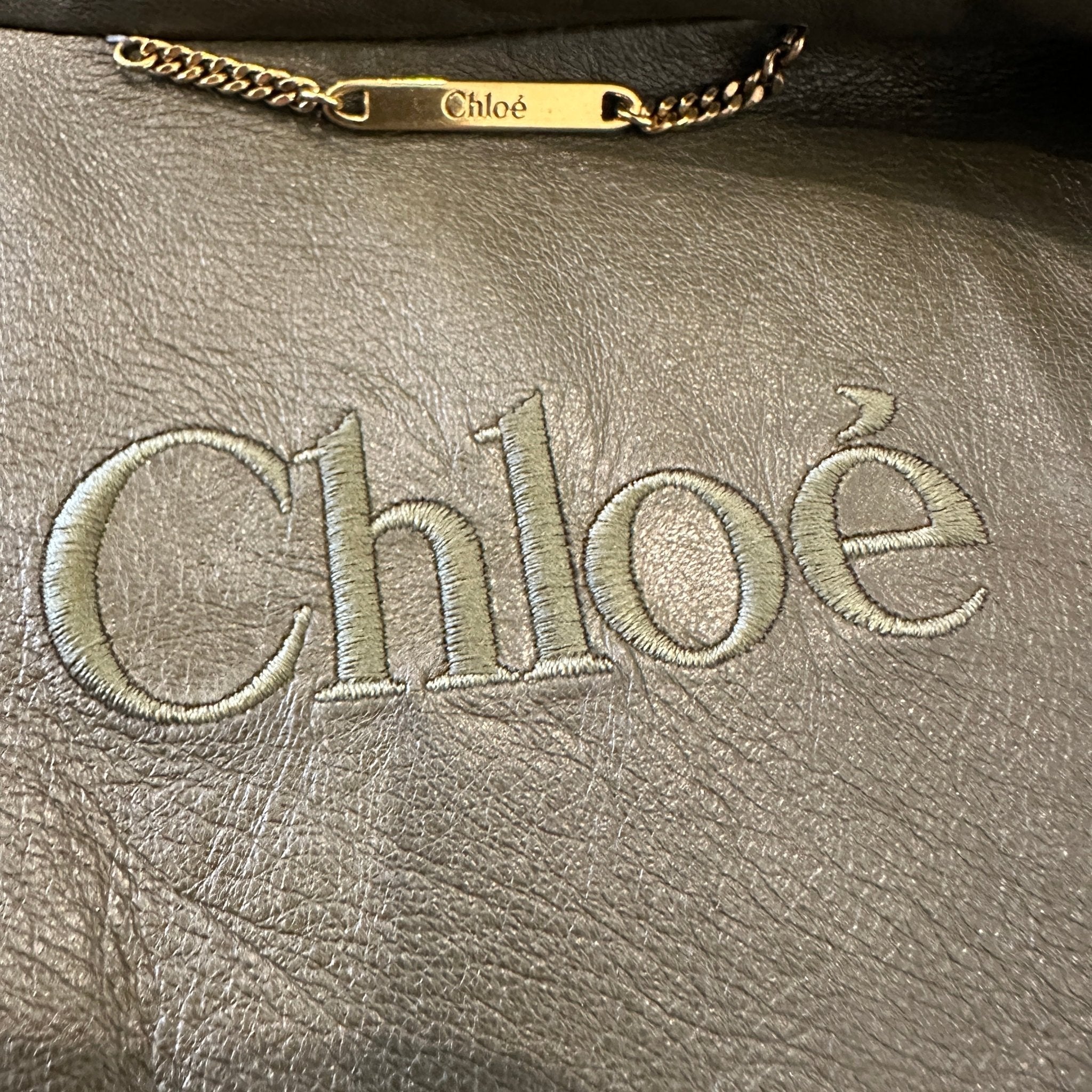 NEW Chloe Khaki Leather Utility Jacket RRP £7095 Authentic Preloved - Reloved Again