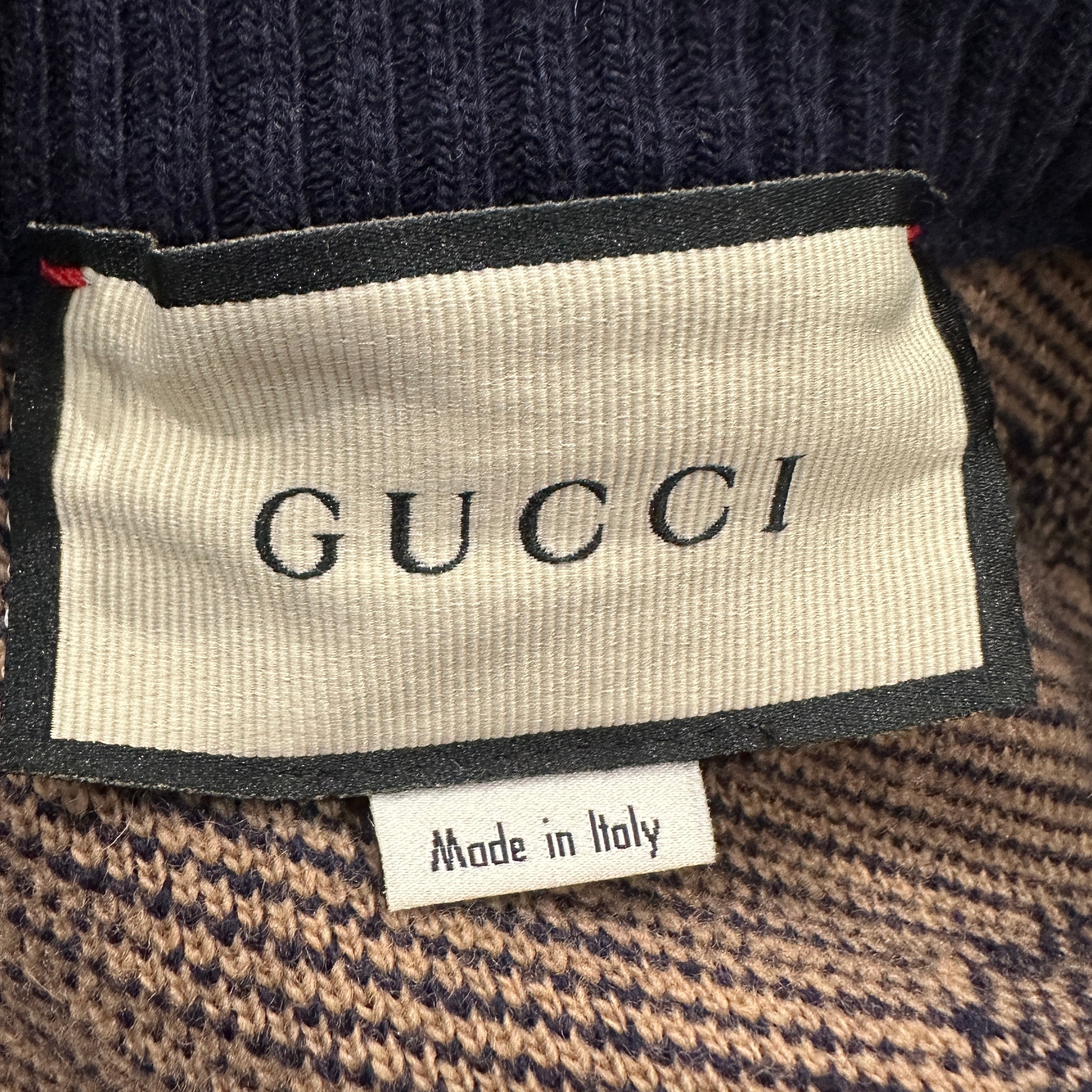 Gucci Brown & Navy Monogram Jumper RRP £1050 | Authentic Preloved