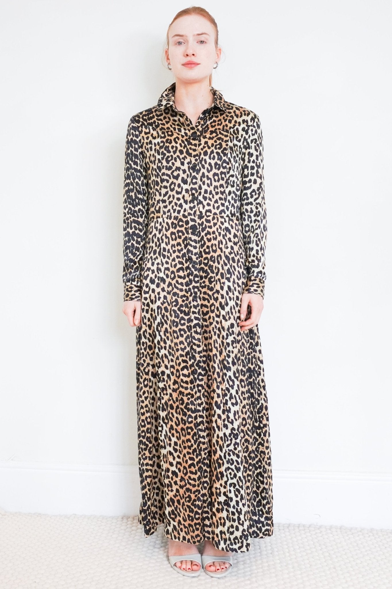 GANNI-Leopard-Print-Shirt-Dress-front-picture-Chelsea-London