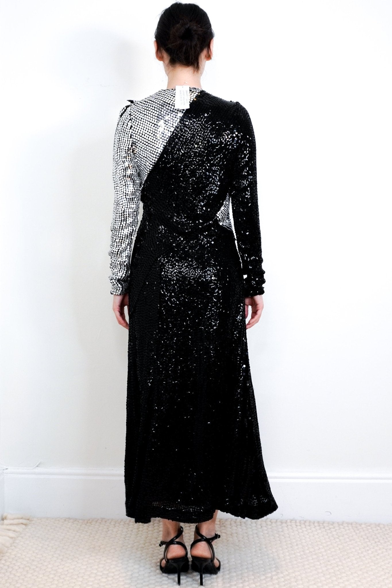 Galvan London Black & Silver Sequin Dress RRP £1.5K | Authentic Preloved - Reloved Again