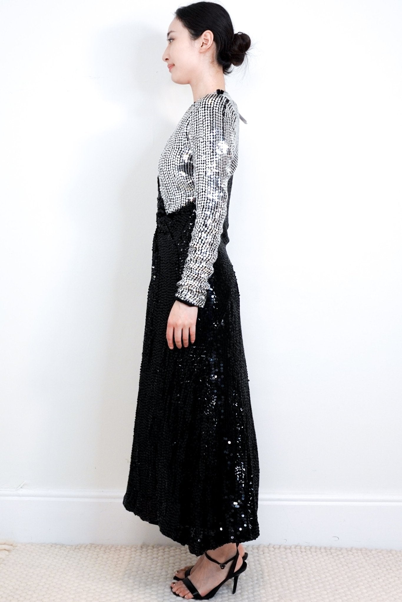 Galvan London Black & Silver Sequin Dress RRP £1.5K | Authentic Preloved - Reloved Again