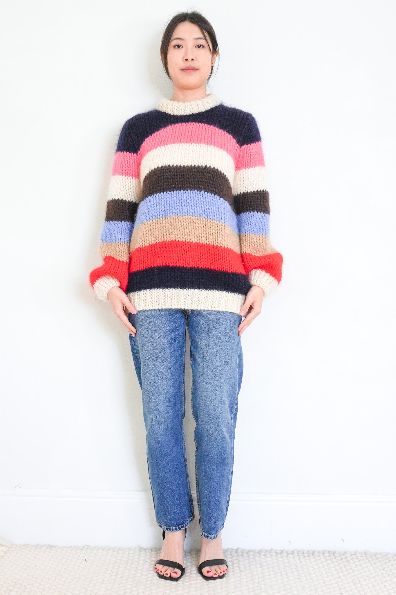 Ganni-Julliard-Colour-block-Mohair-And-Wool-blend-Sweater-Multicolor-front-picture-chelsea-london
