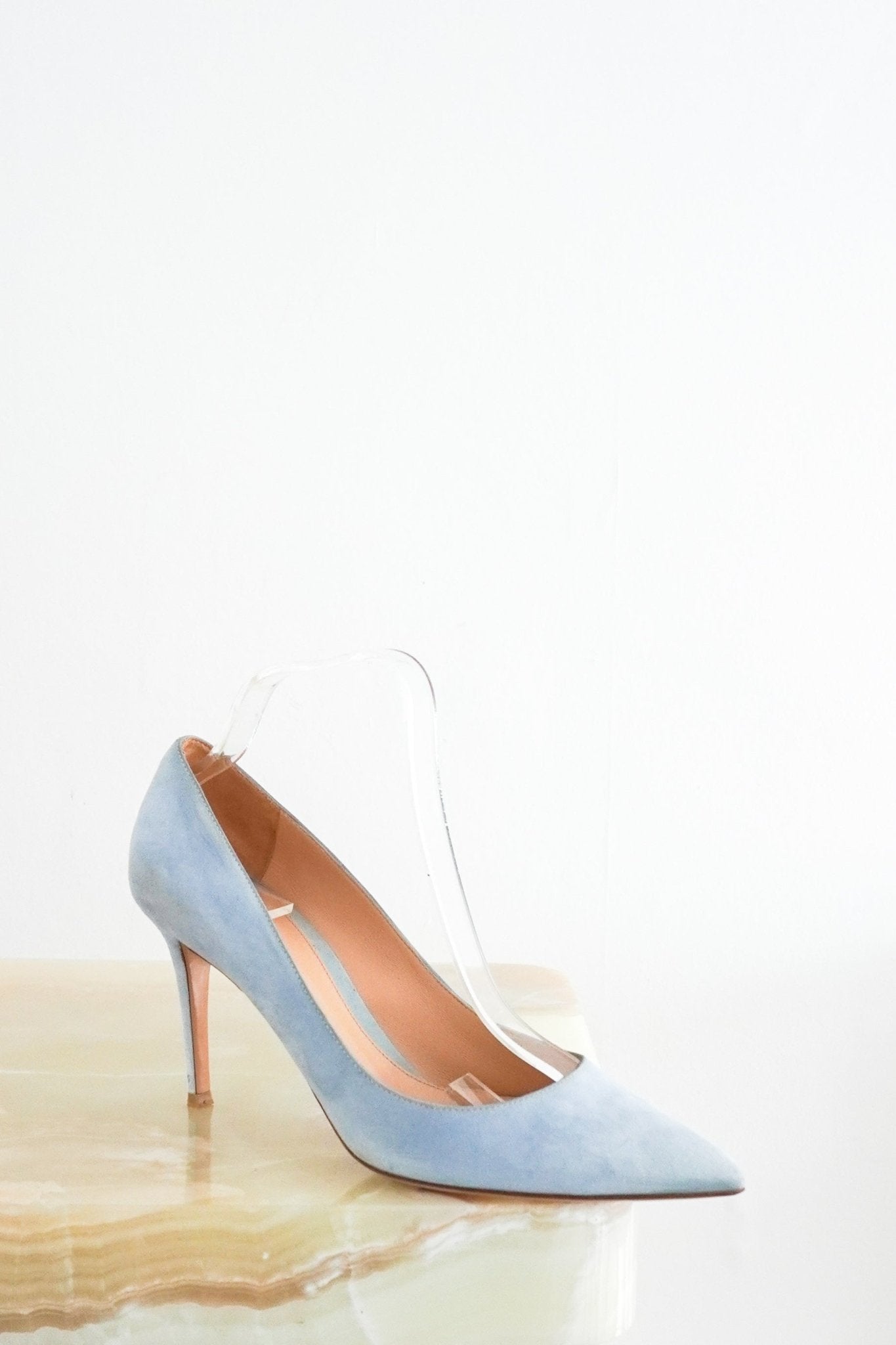 Gianvito Rossi Light Blue Gianvito 85 Suede Pumps RRP £580 | Authentic Preloved - Reloved Again