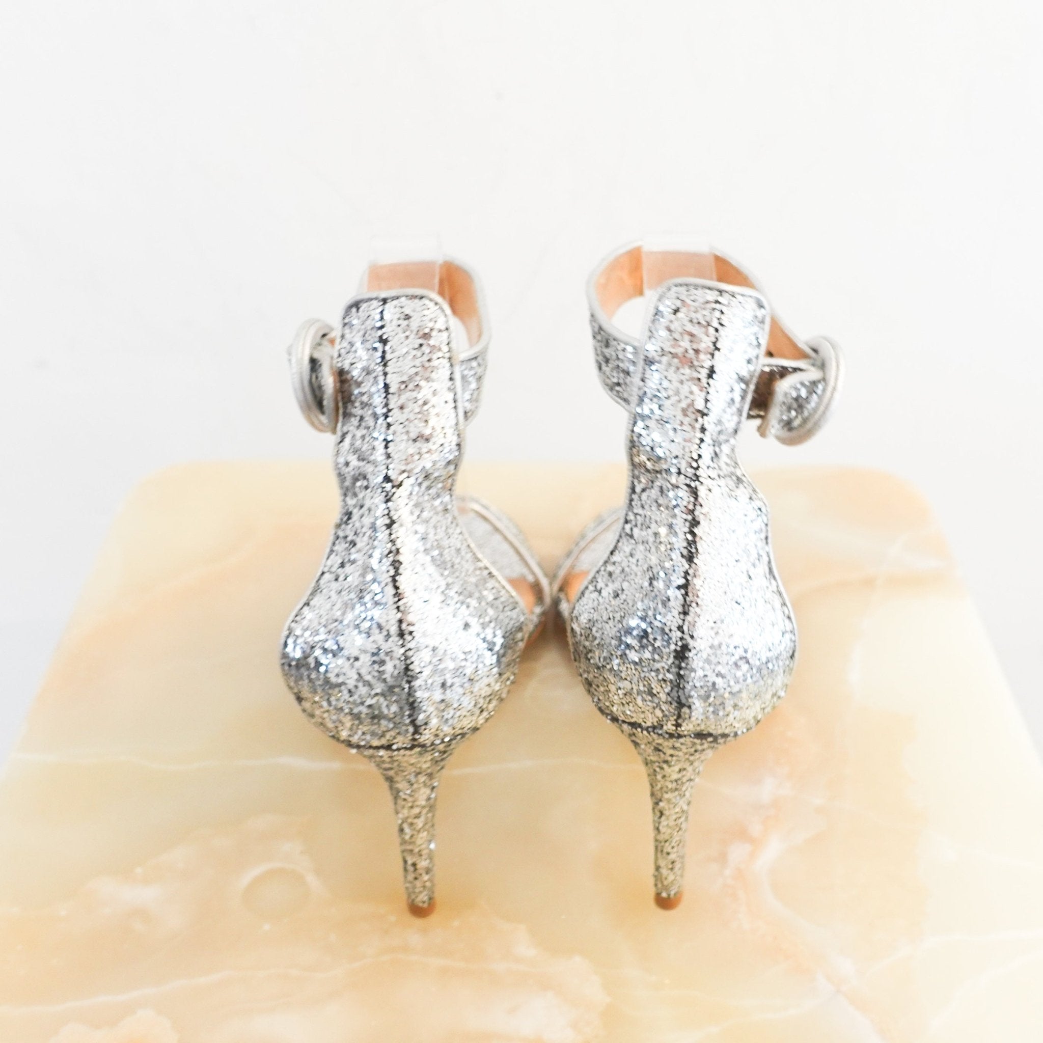 Gianvito Rossi Silver Portofino Sequin Pumps RRP £730 | Authentic Preloved - Reloved Again