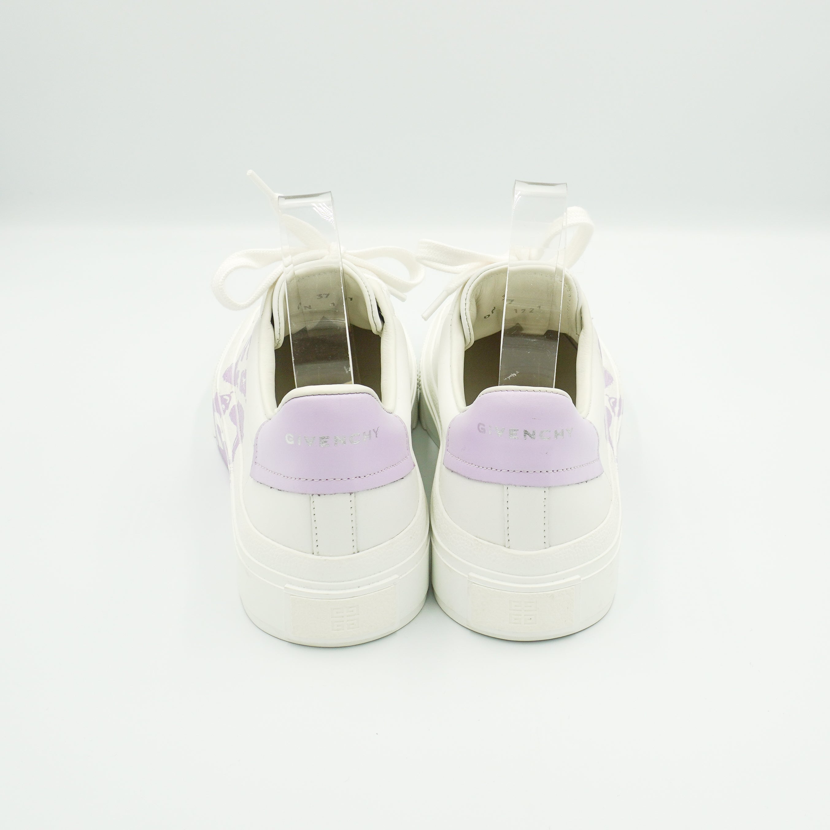 Givenchy City Sport Josh Smith Leather Sneakers in White and Lilac back photo chelsea london