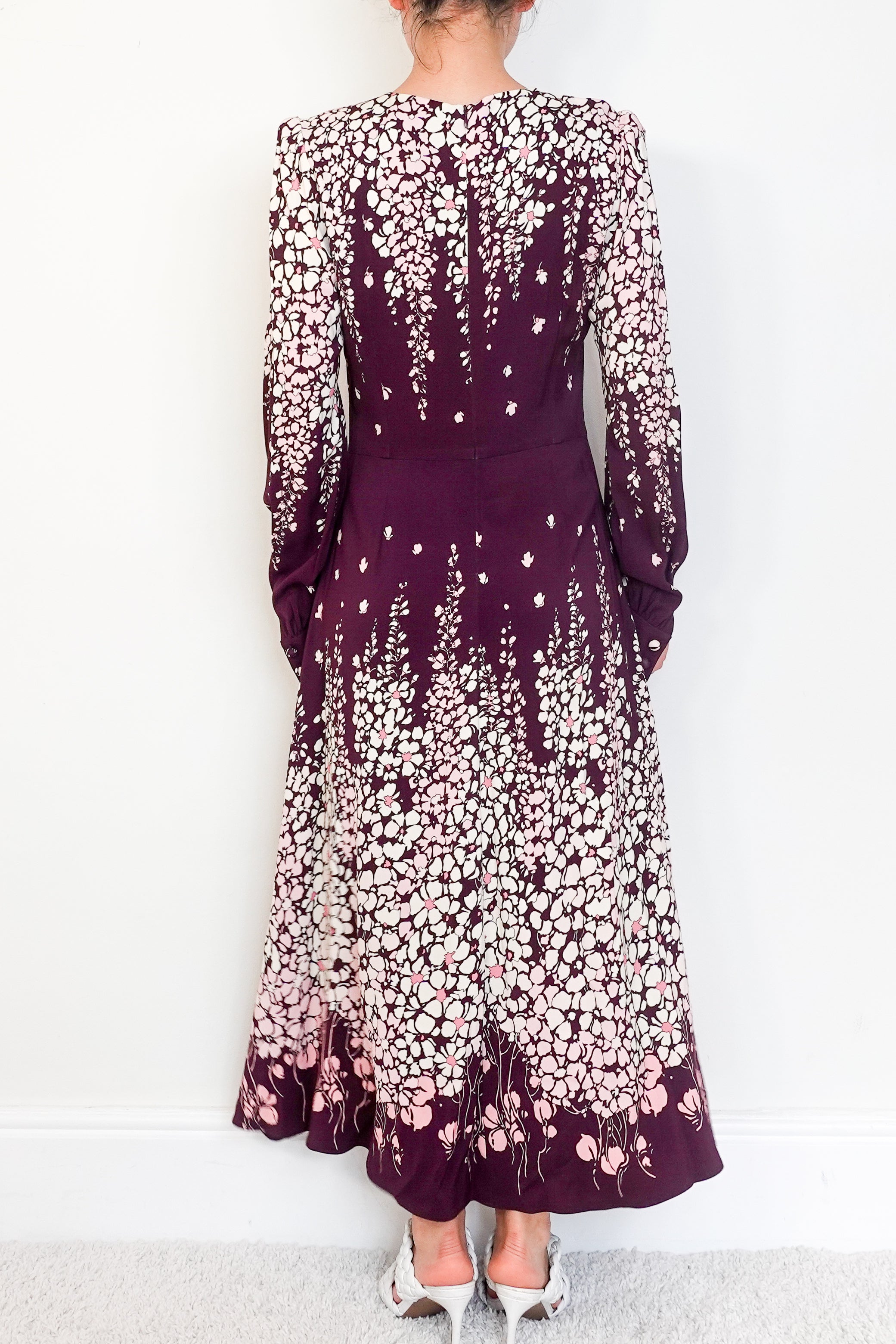 Goat Purple Idaho Print Midi Dress RRP £840 | Authentic Preloved