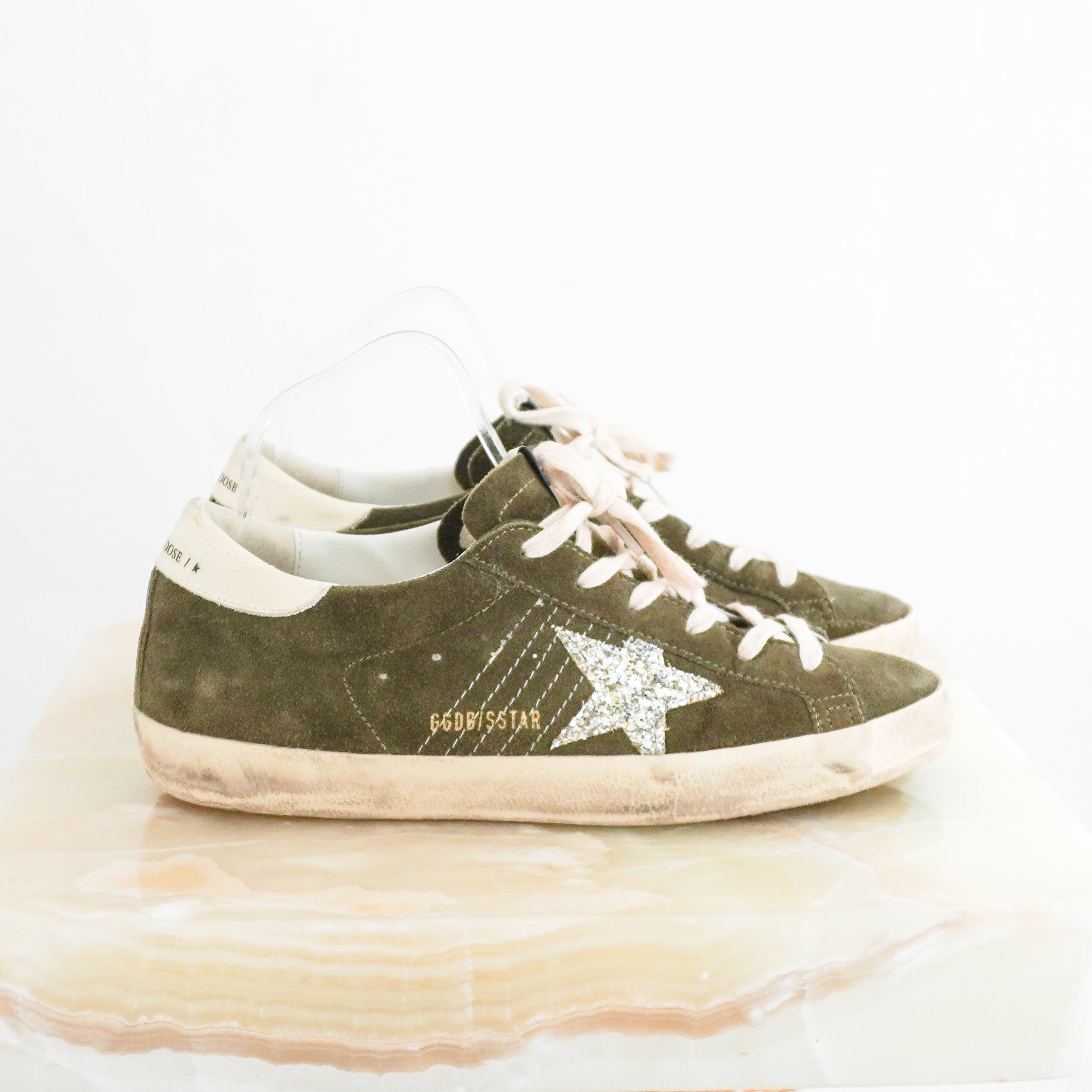 Golden-Goose-Star-Khaki-Suede-Shoes-side-picture-Chelsea-London