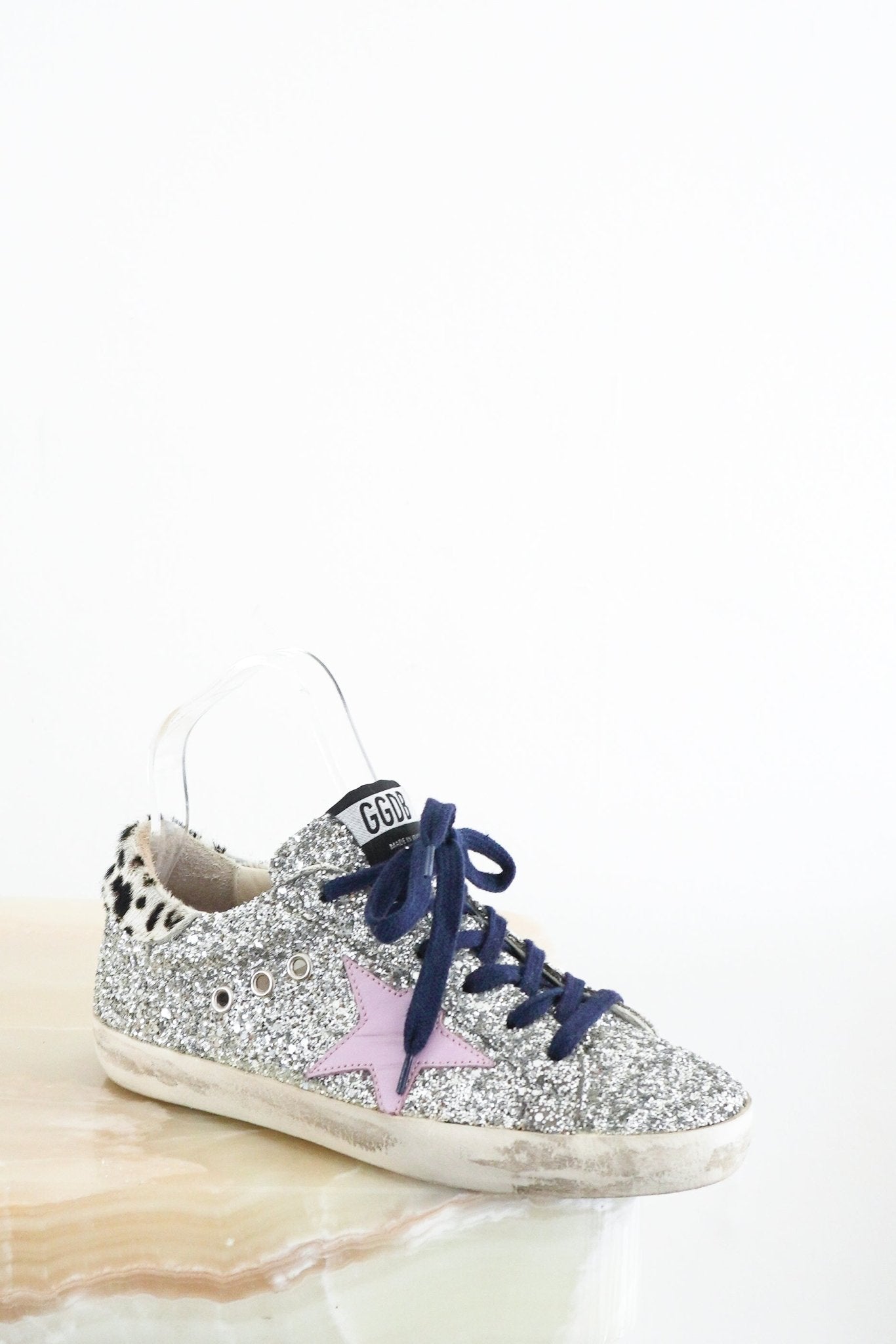 Golden Goose Super Star Silver Sequin Trainers RRP £513 | Authentic Preloved - Reloved Again