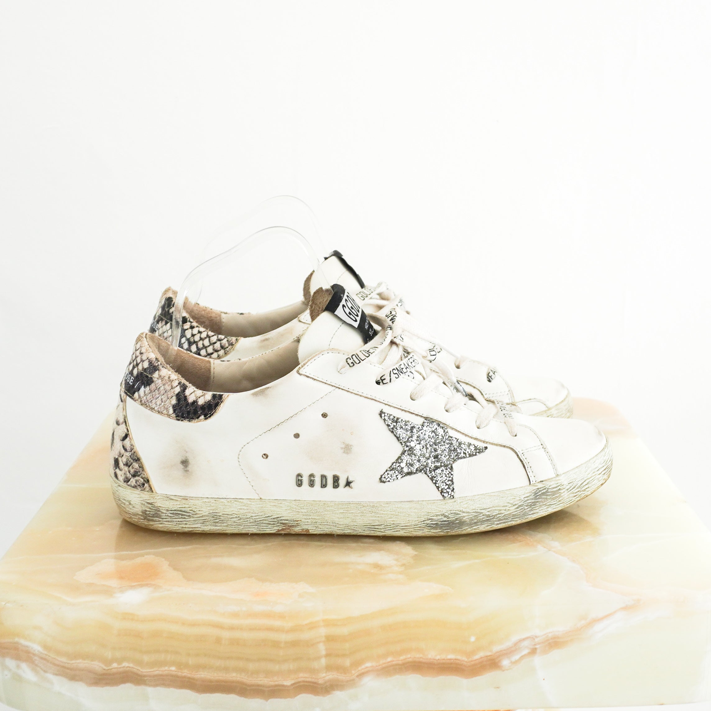 Golden-Goose-White-Super-Star-Classic-with-Spur-Trainers-side-picture-Chelsea-London